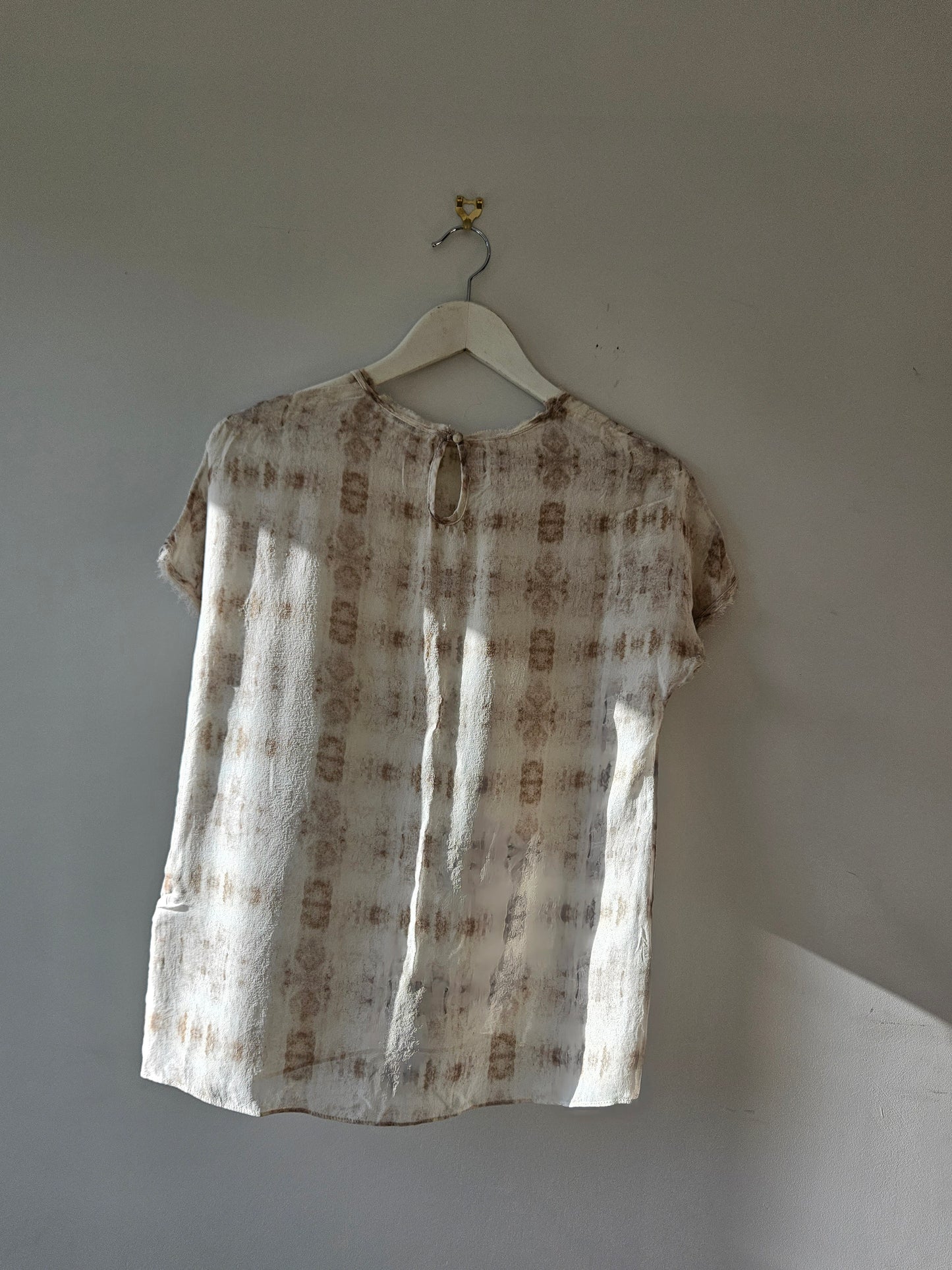 MORRISON Sheer Cream Silk Top Sz 8