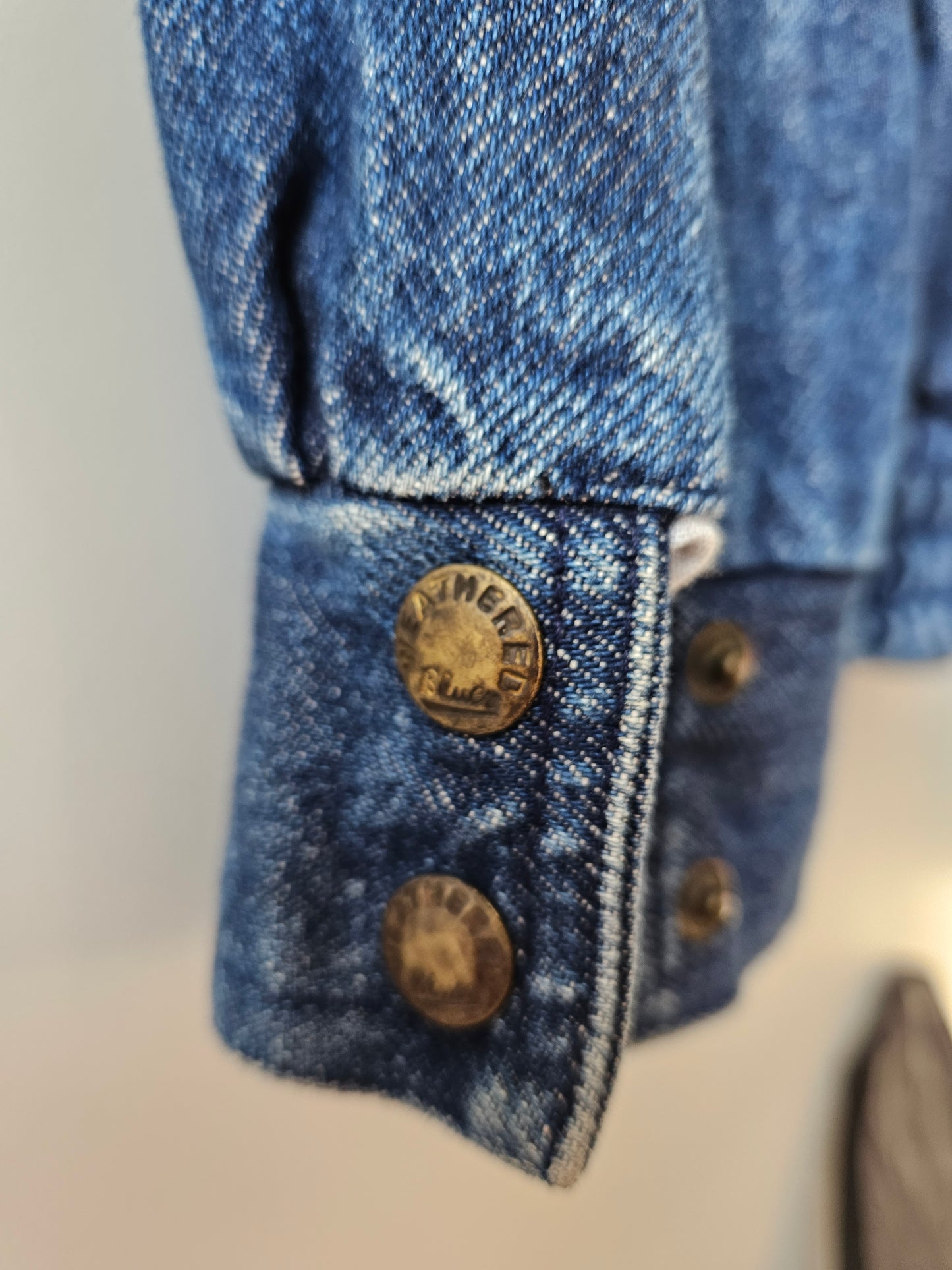 VINTAGE 80s Navy Denim Bomber Jacket Sz L
