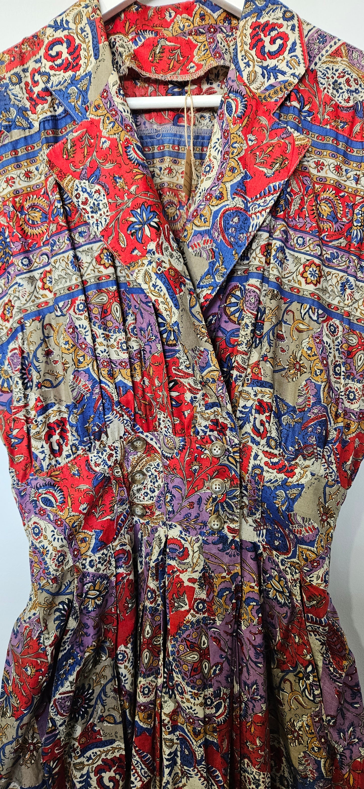VINTAGE Cotton Paisley Summer Dress W28