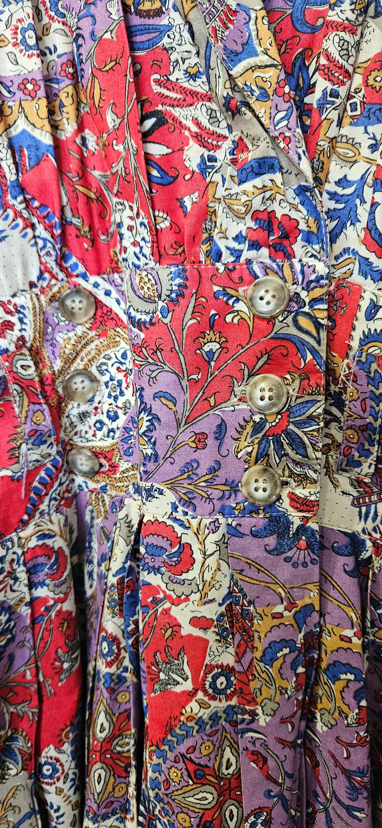 VINTAGE Cotton Paisley Summer Dress W28