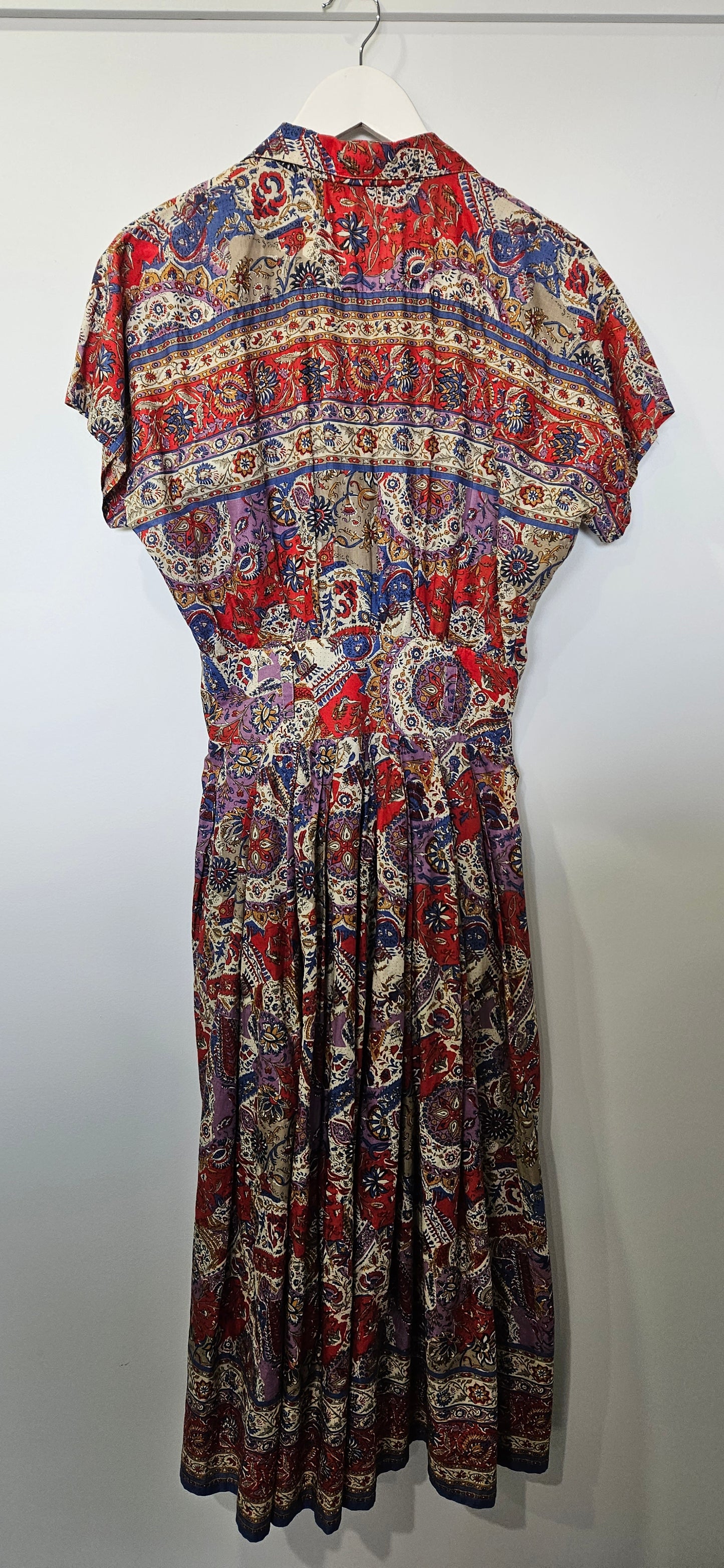VINTAGE Cotton Paisley Summer Dress W28