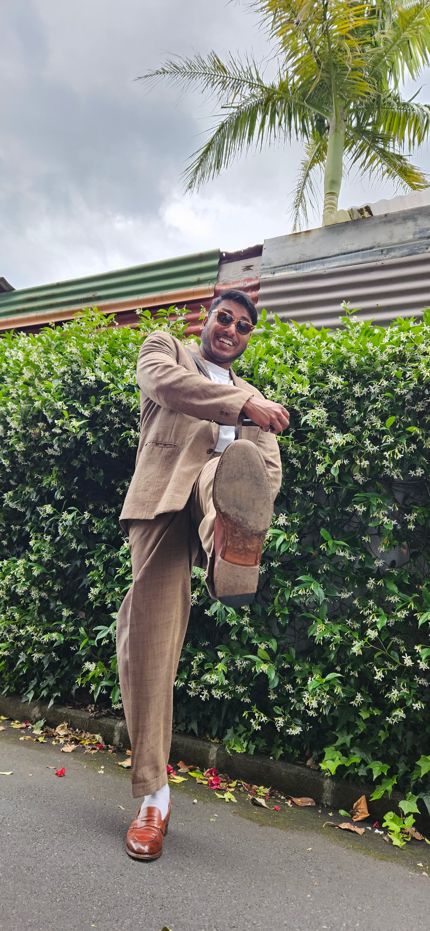 VINTAGE Mr John by Merivale Beige Men's Suit Sz S