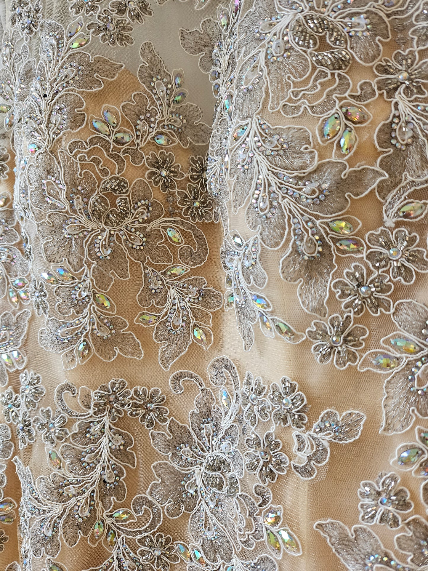 Jovani Champagne Embroidered Mini Dress