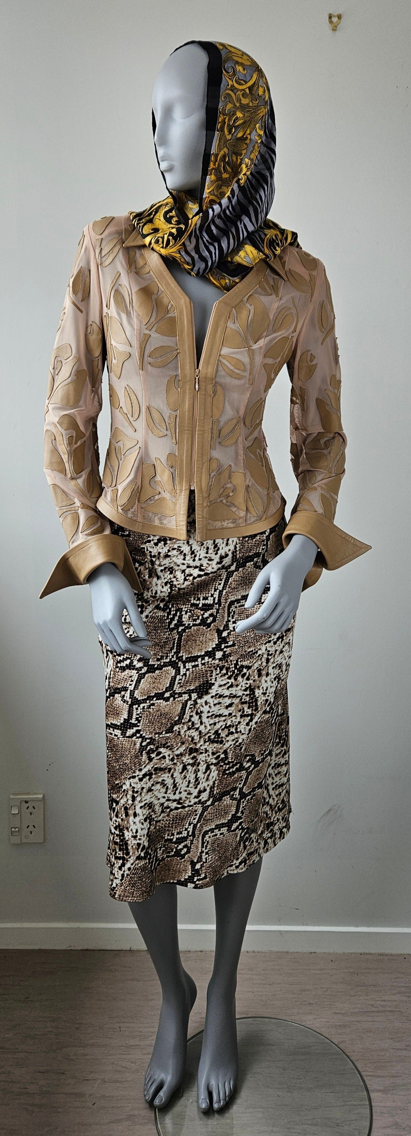 MODA ARYNA Retro Nude Cut Out Mesh Jacket Sz 8