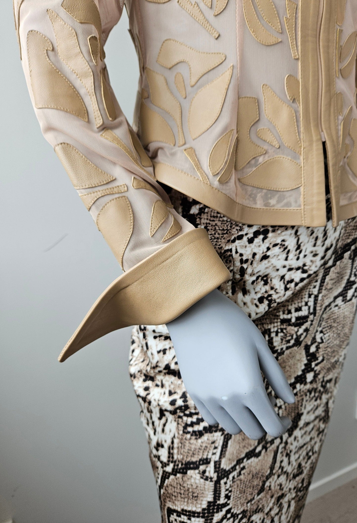 MODA ARYNA Retro Nude Cut Out Mesh Jacket Sz 8