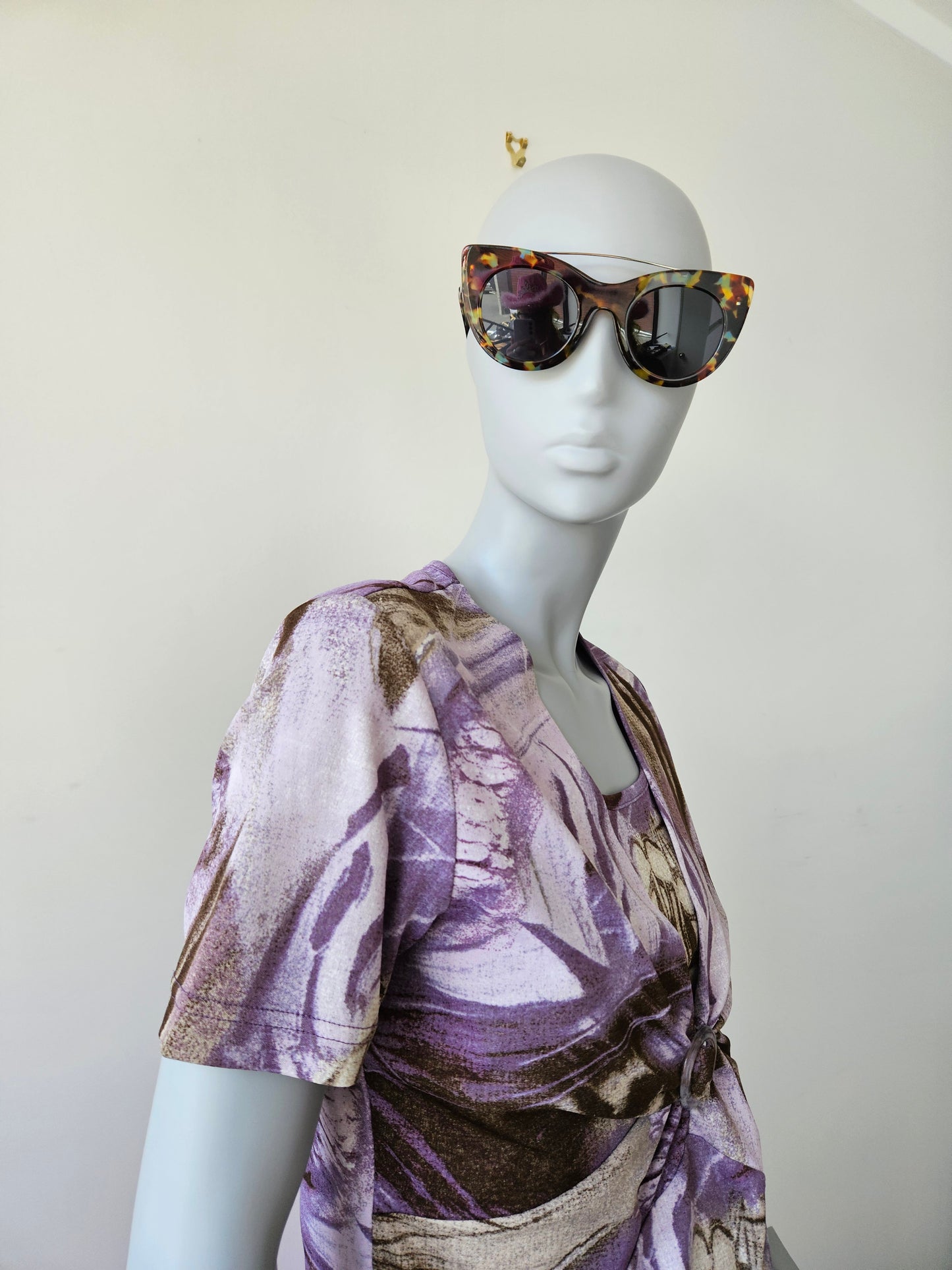 GERRY WEBER Y2K Lavender Graphic Print Top Sz 8