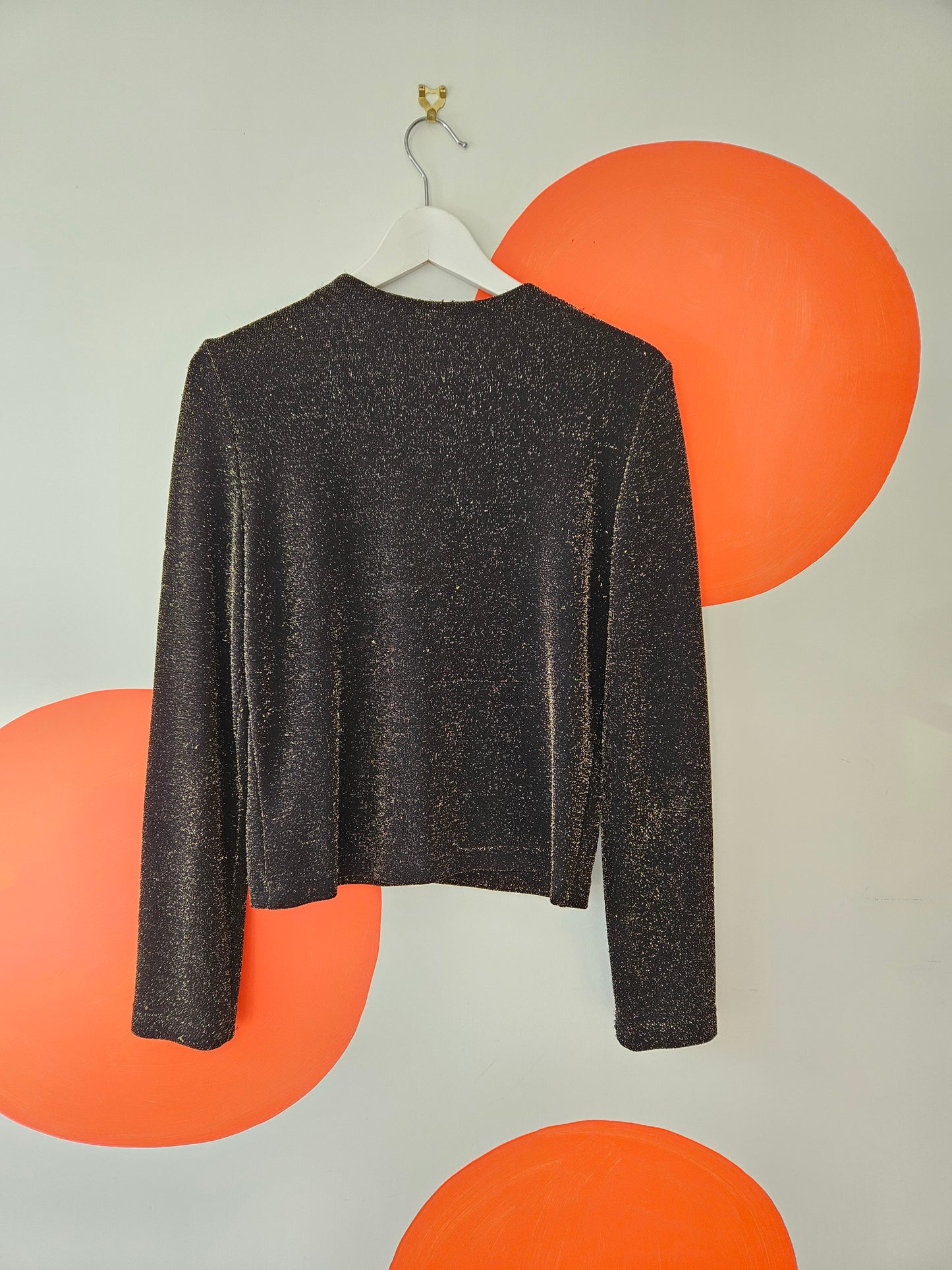 JOSEPH RIBKOFF Vintage Black-Gold Knit Cardigan Sz 14