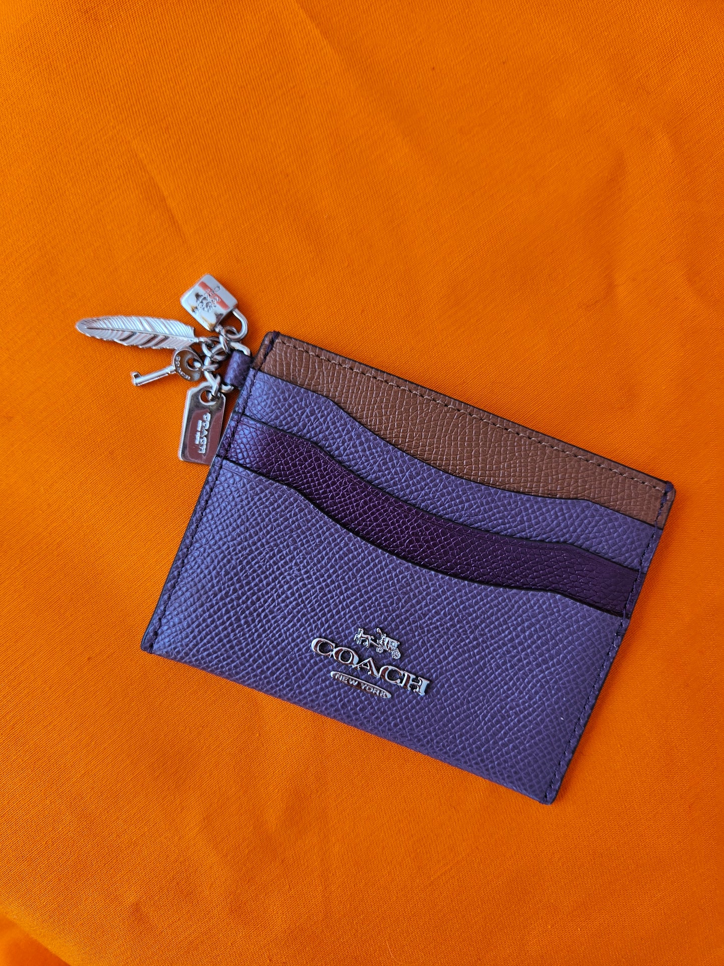 COACH Purple-Brown Mini Skinny ID Case
