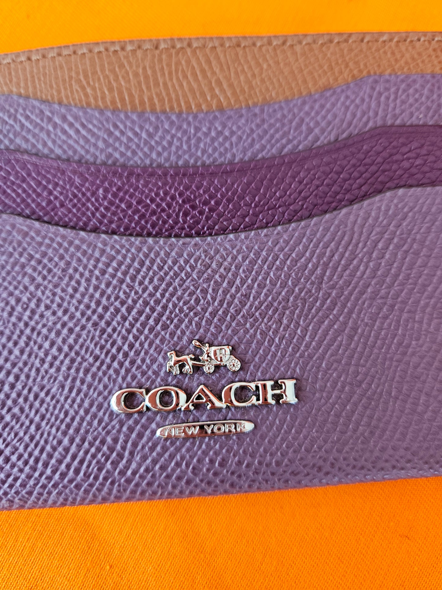 COACH Purple-Brown Mini Skinny ID Case