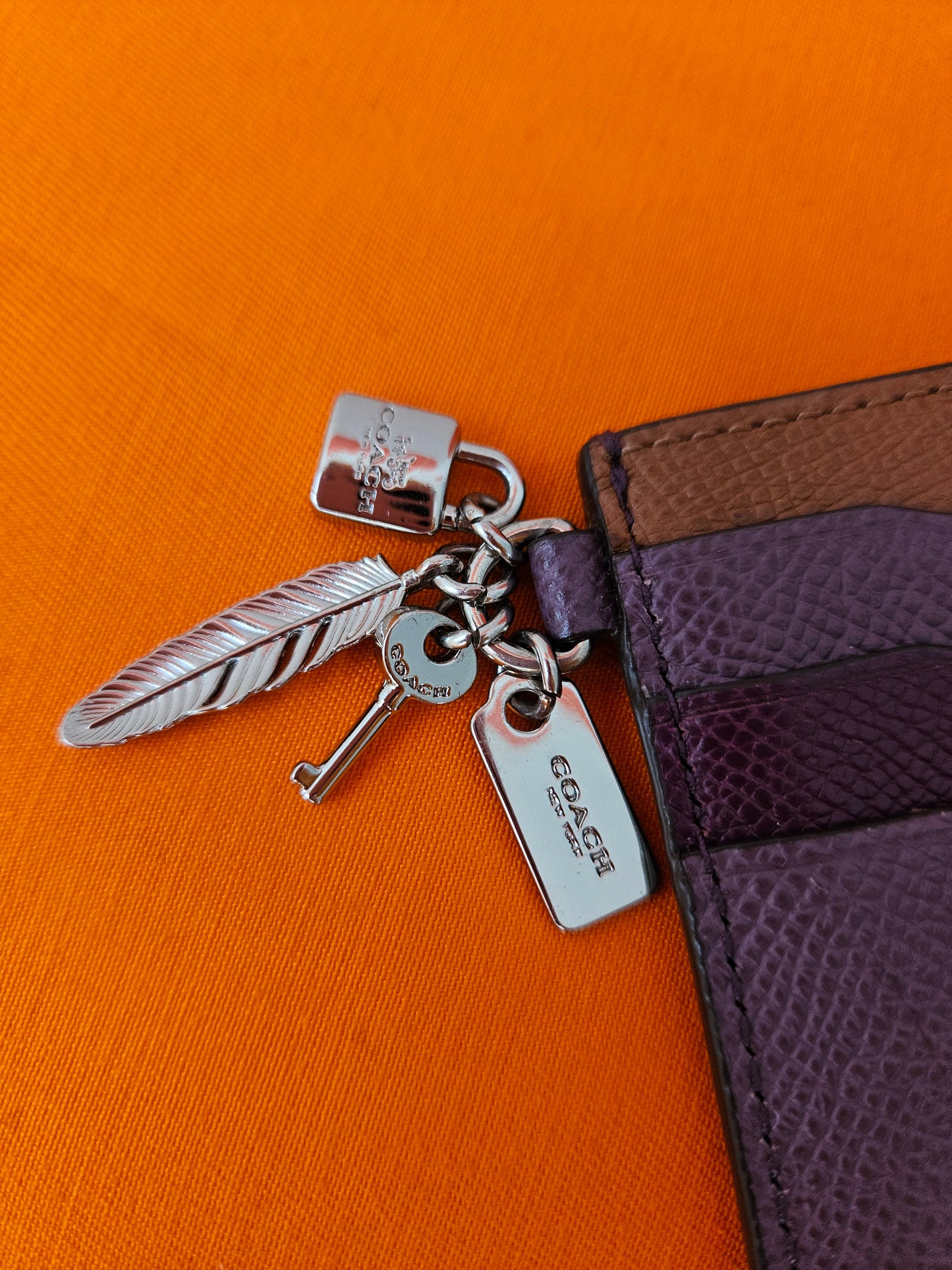 COACH Purple-Brown Mini Skinny ID Case