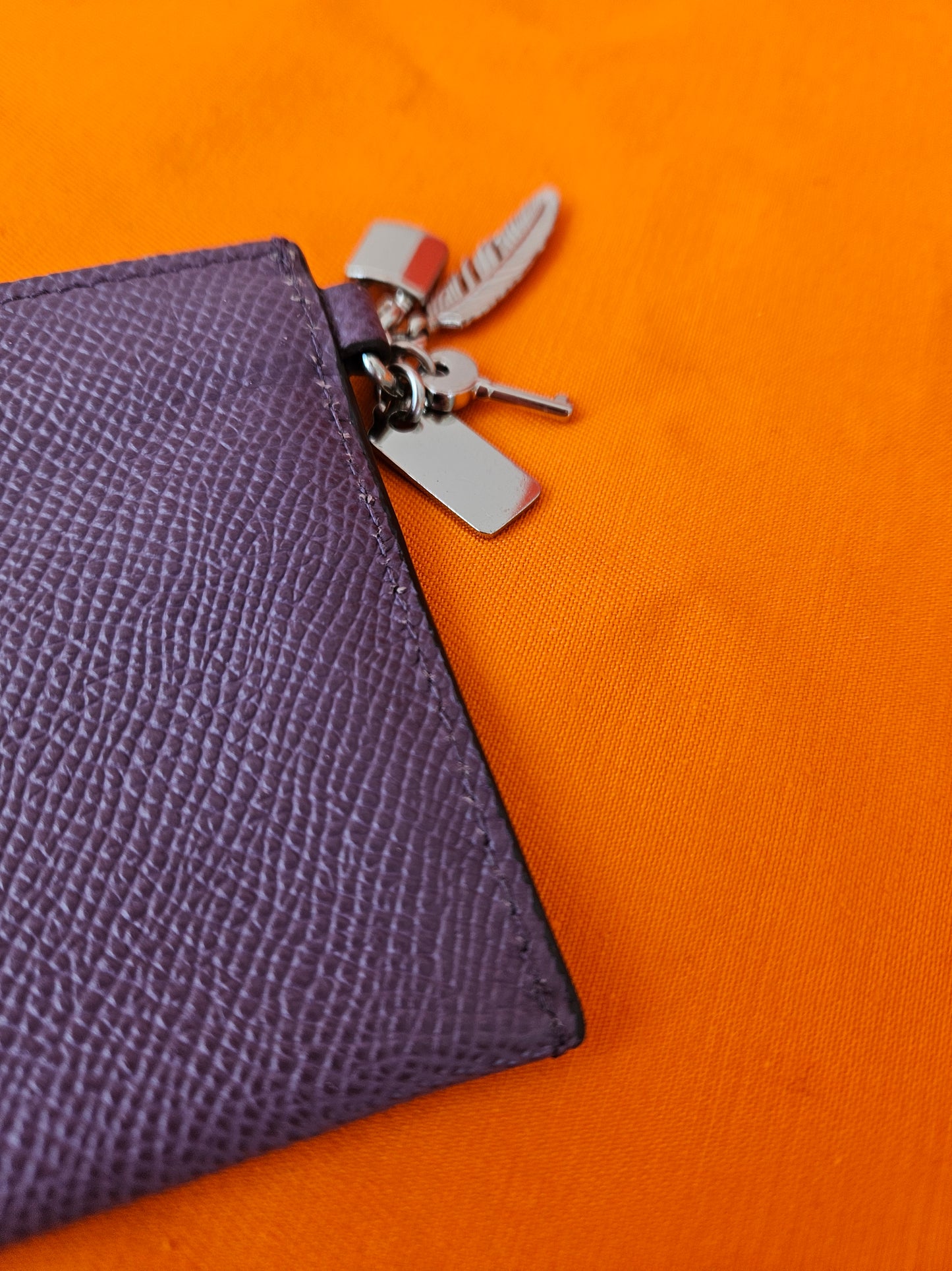 COACH Purple-Brown Mini Skinny ID Case