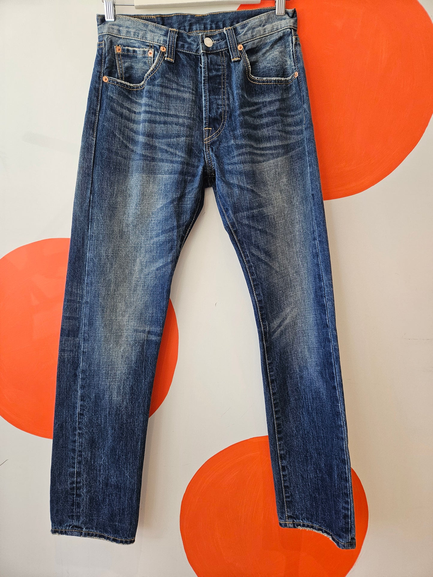 LEVI'S 501 Faded Blue Straight Leg Denim Jeans W29xL32