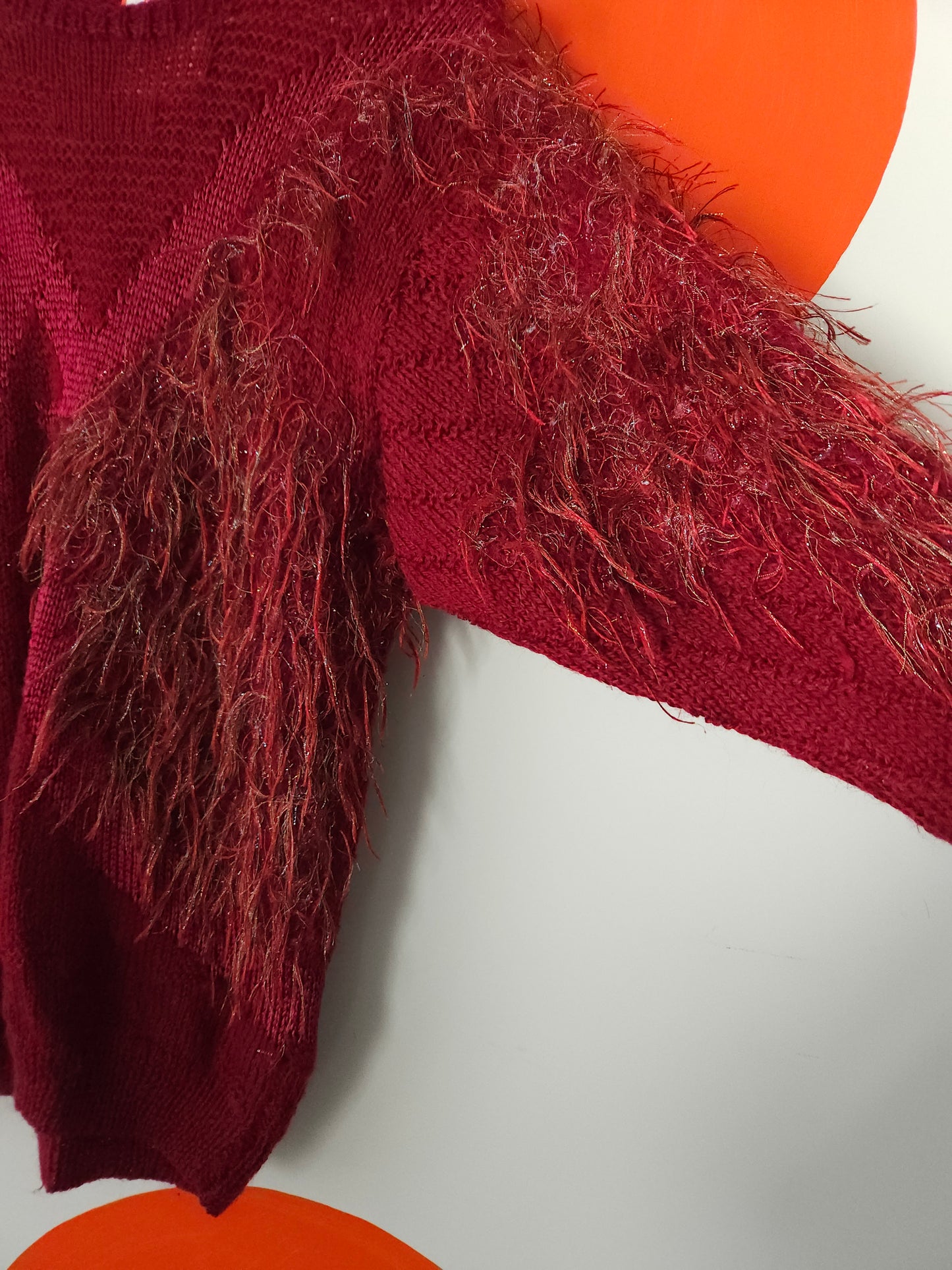 Vintage Maroon Hand Knit Jumper