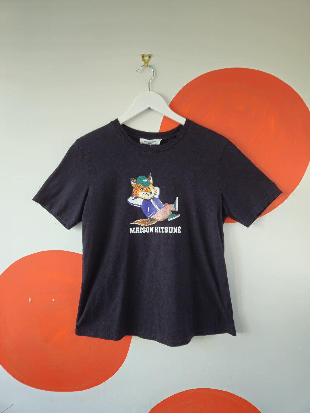 MAISON KITSUNÉ Black Fox Graphic T-Shirt - SIZE 10