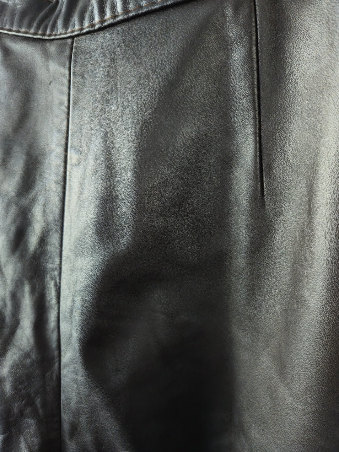 Vintage Dark Brown Pleated Leather Pants