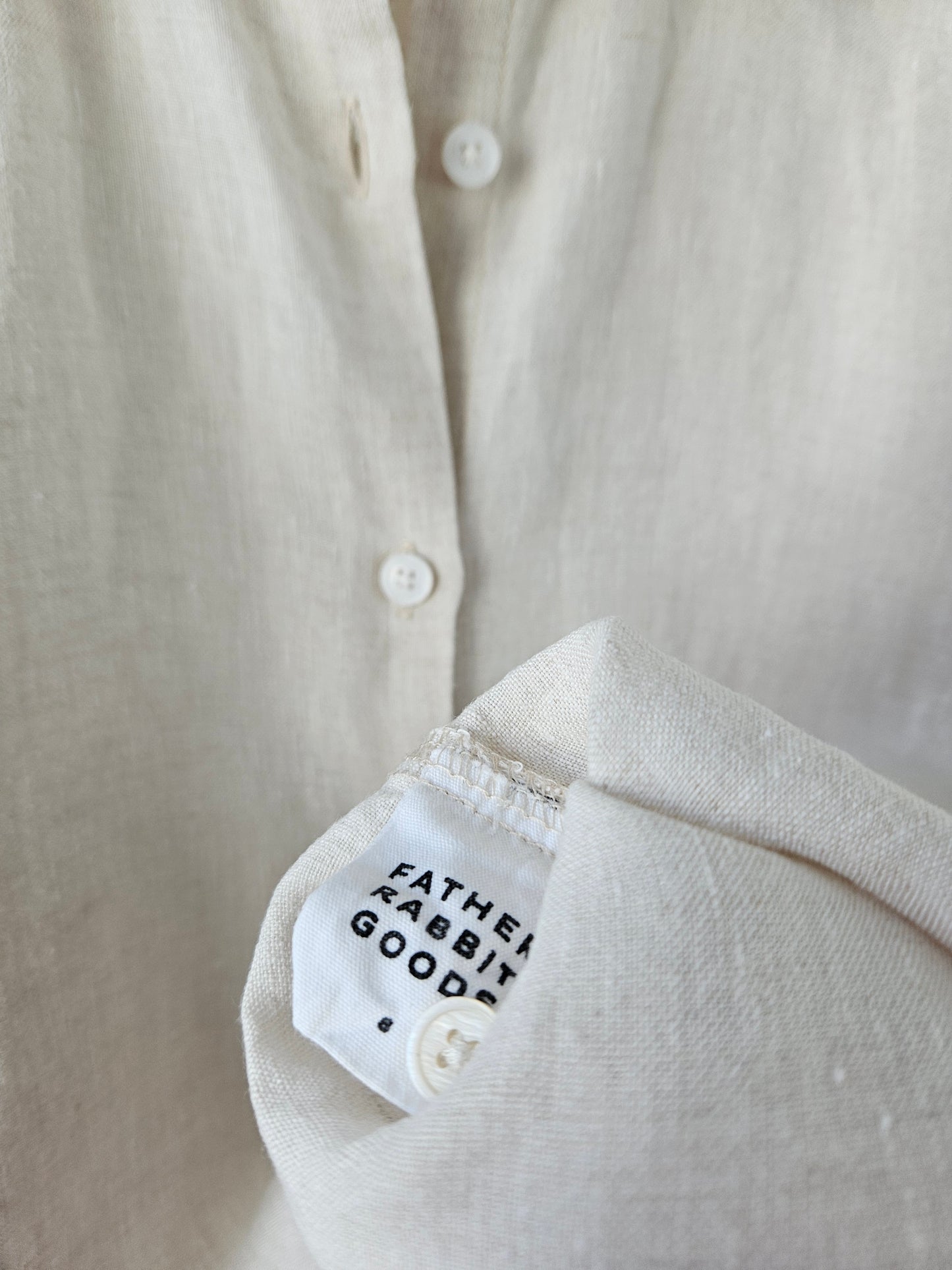 FATHER RABBIT Off-White Linen Shirt - SIZE 8