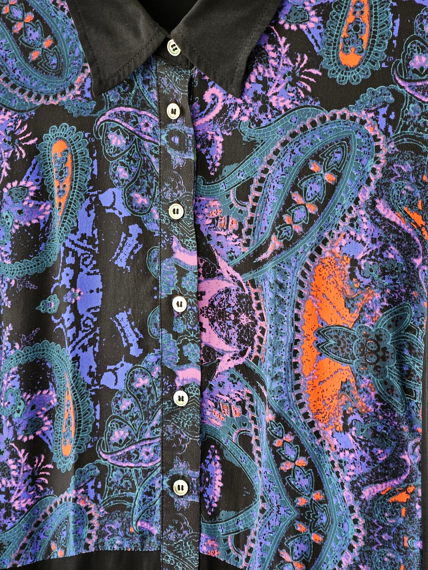 NO LABEL Silk Paisley Shirt - SIZE S