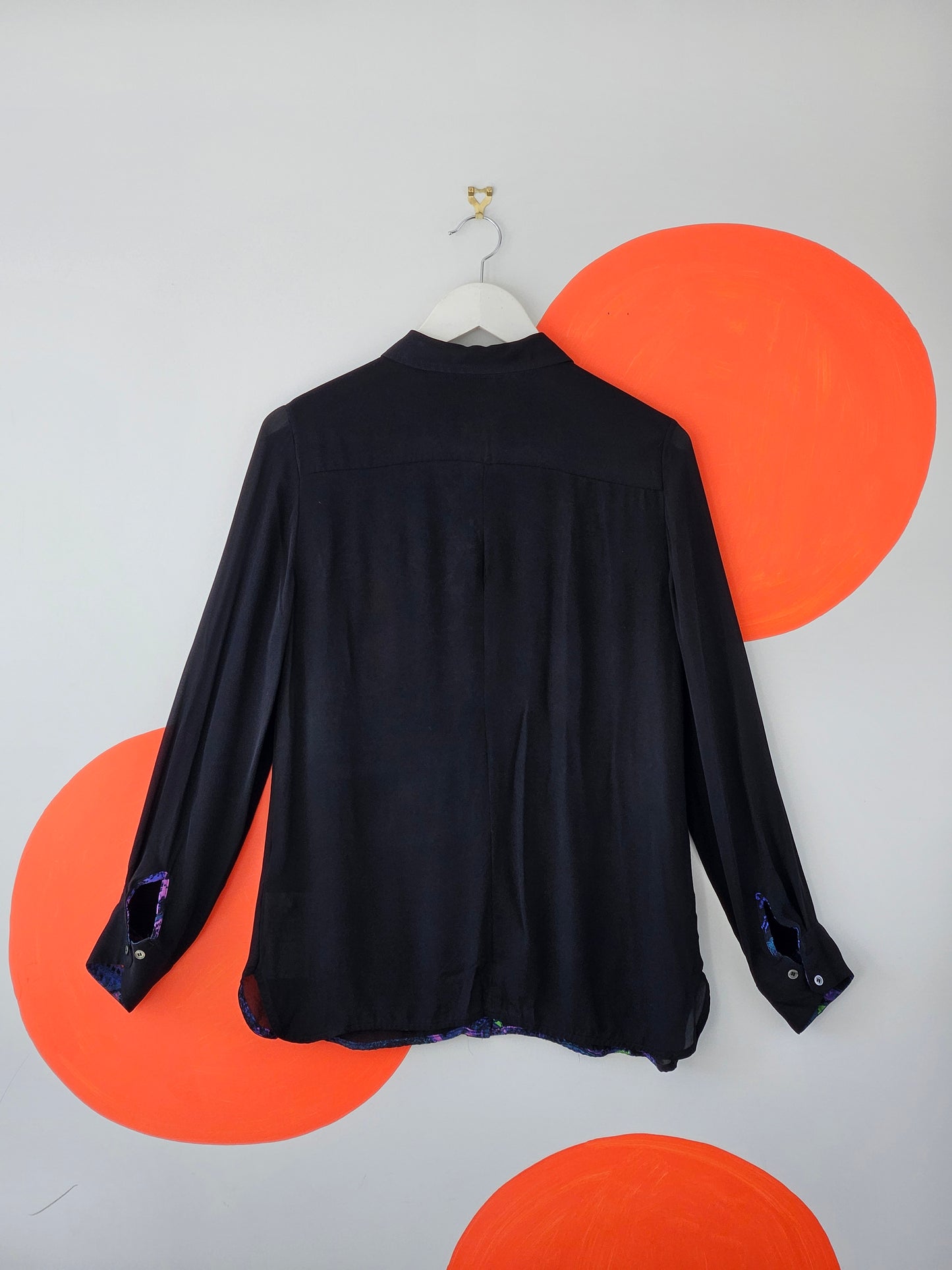 NO LABEL Silk Paisley Shirt - SIZE S