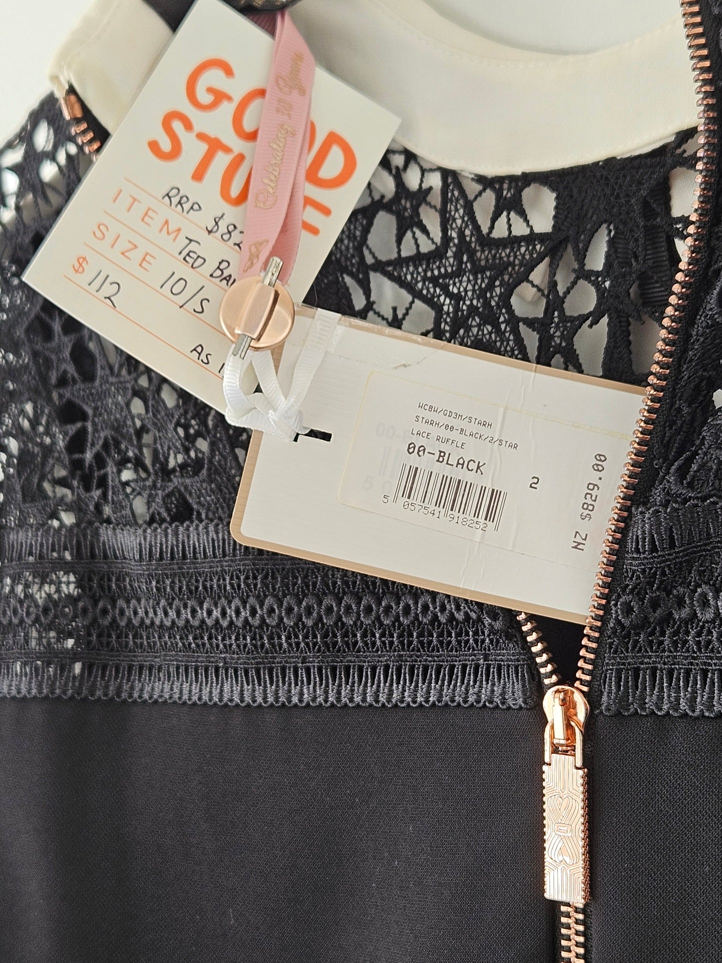 TED BAKER Black Lace Dress - SIZE 10