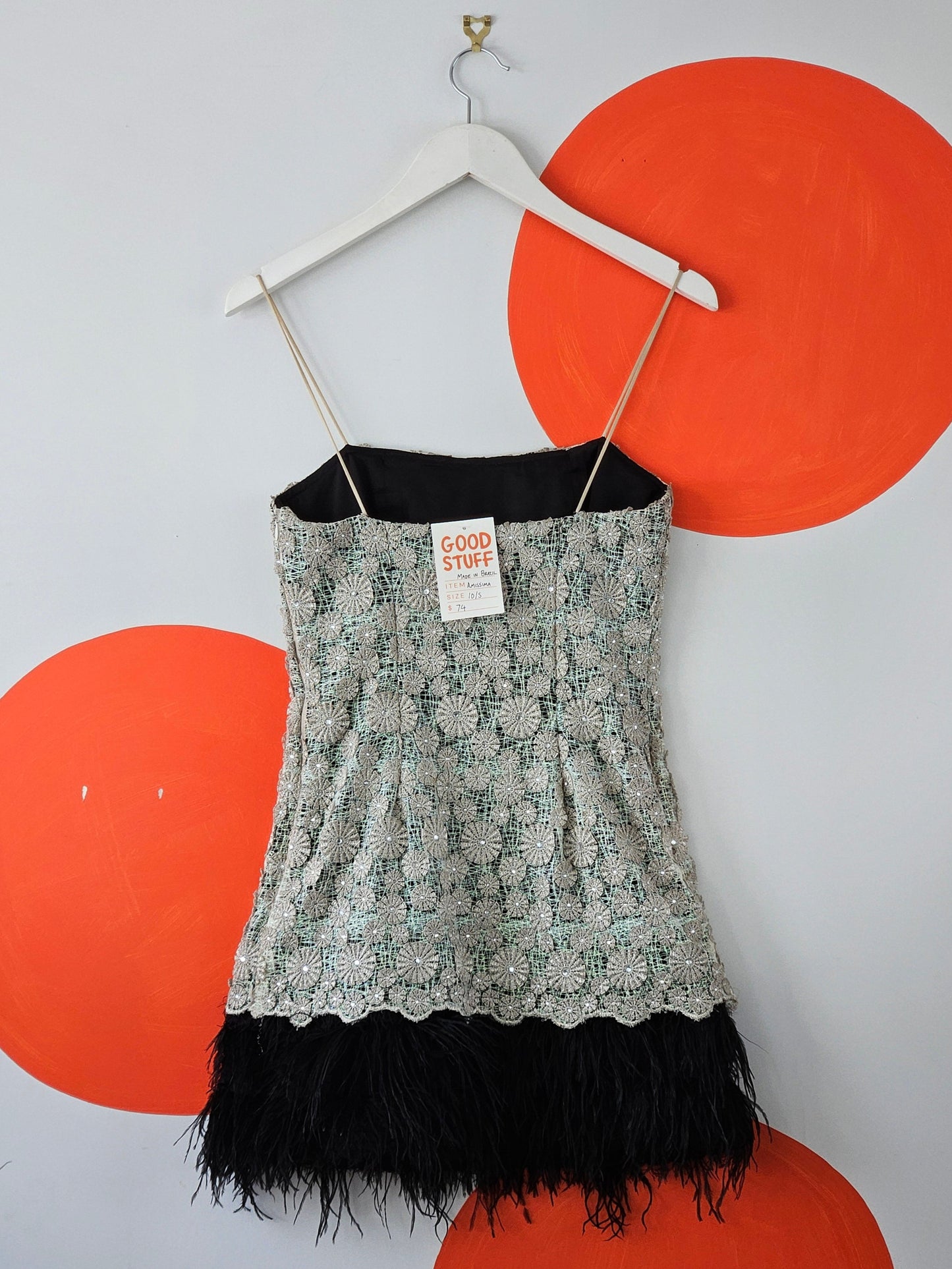 AMISSIMA Embroidered Mini Dress - SIZE 10
