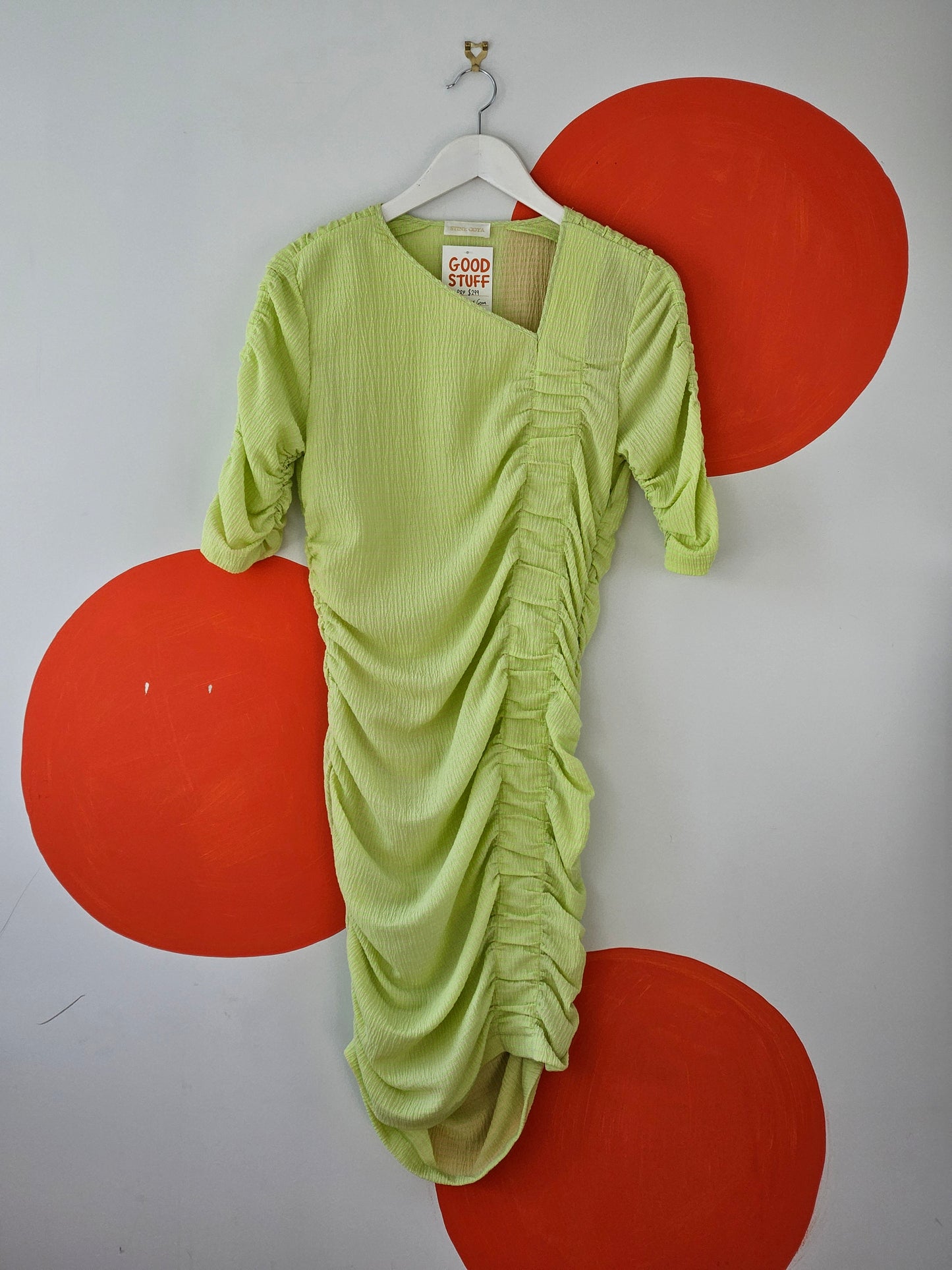 STINE GOYA Neon Green Bodycon Dress - SIZE 12