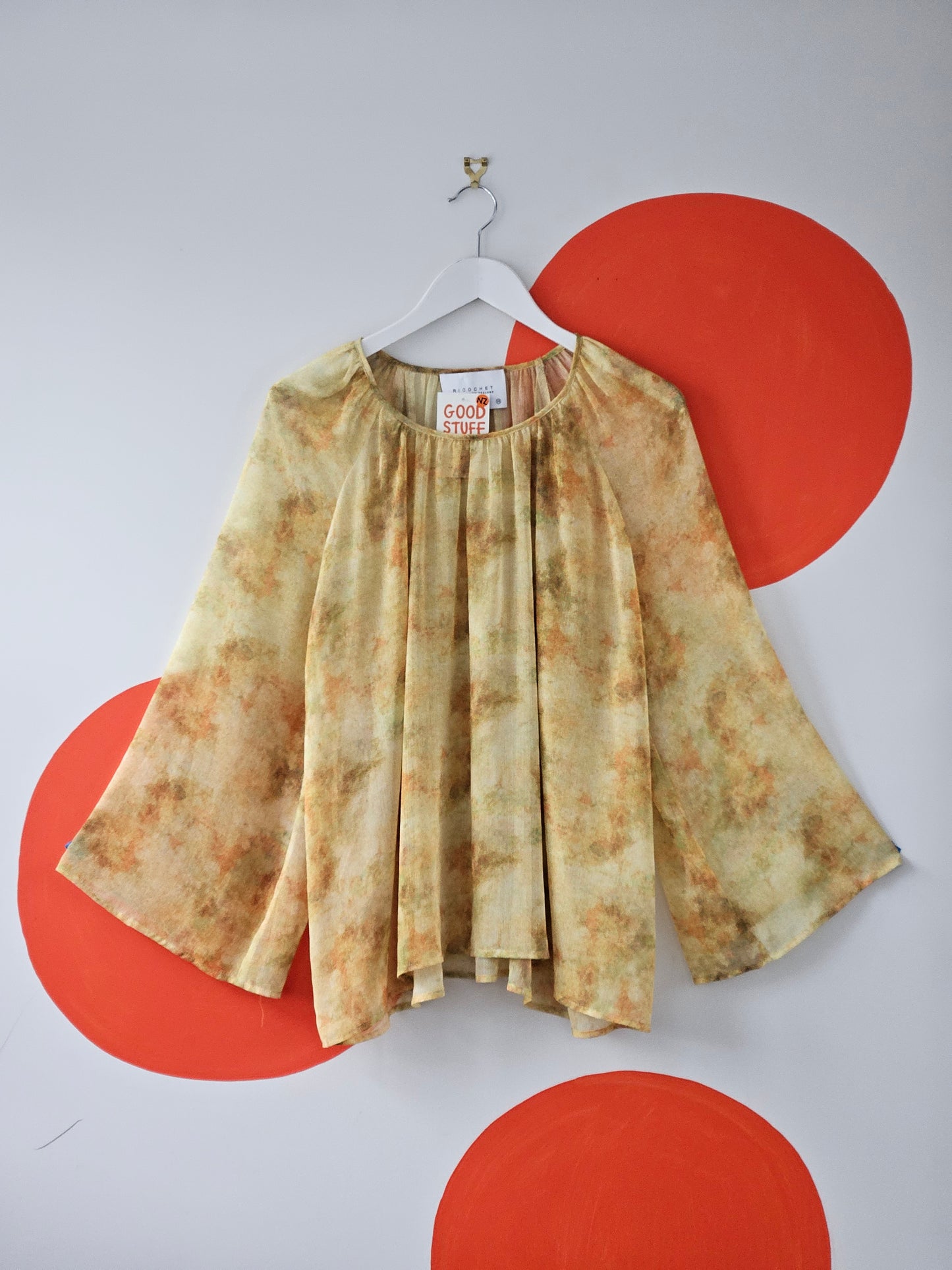 RICOCHET Citrus Yellow Sheer Top - SIZE XS