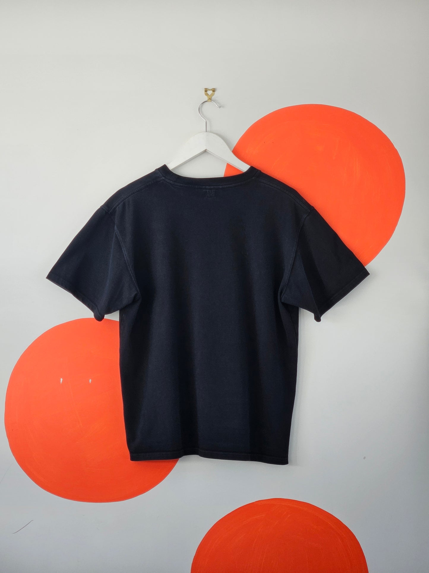 AMI ALEXANDRE MATTIUSSI Black Logo Tee - SIZE M