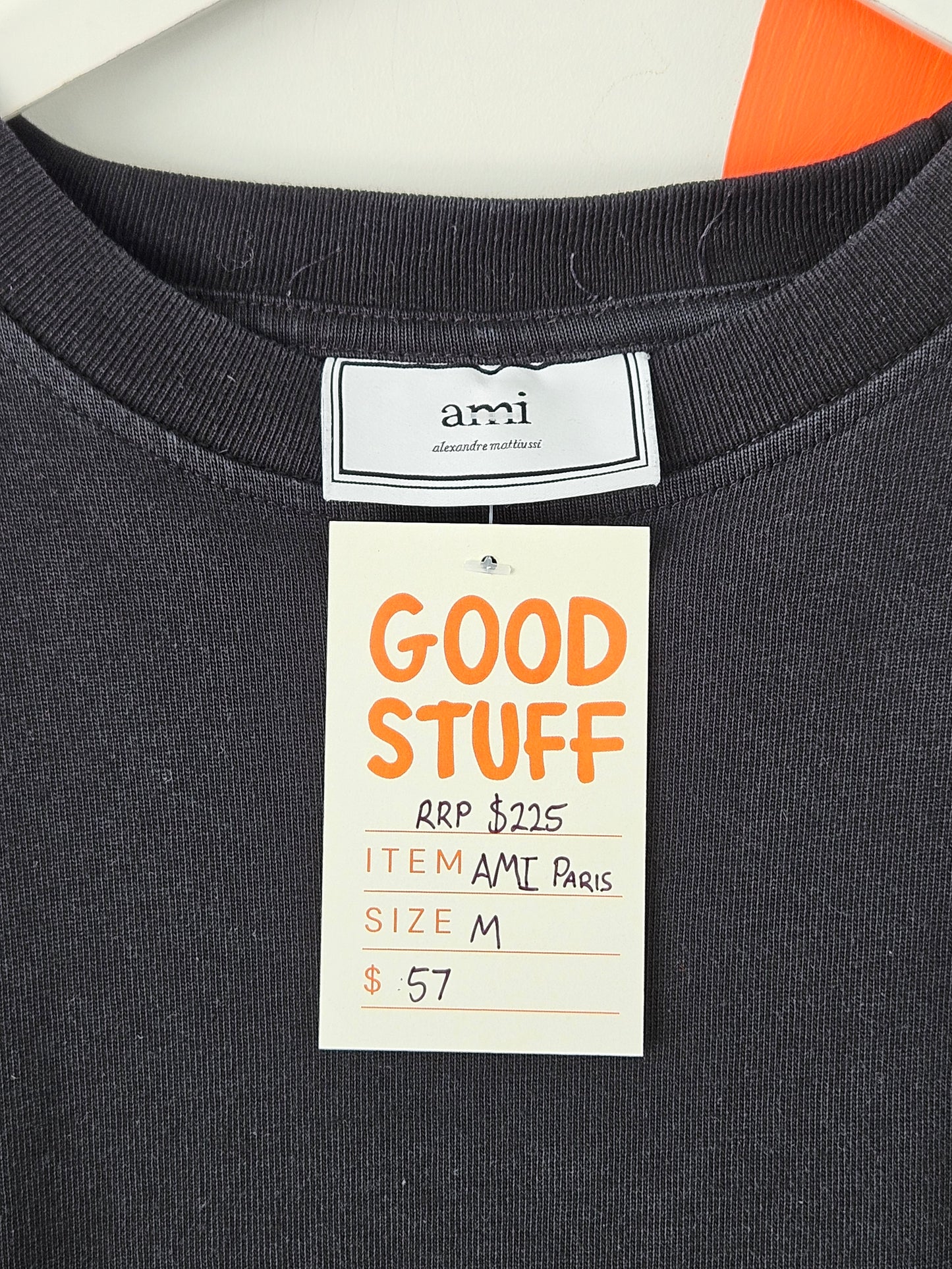 AMI ALEXANDRE MATTIUSSI Black Logo Tee - SIZE M