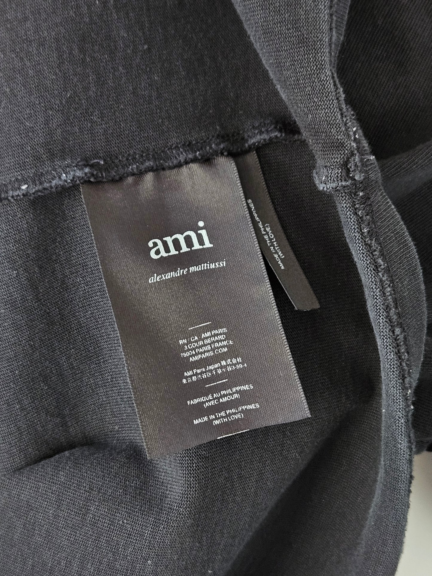 AMI ALEXANDRE MATTIUSSI Black Logo Tee - SIZE M