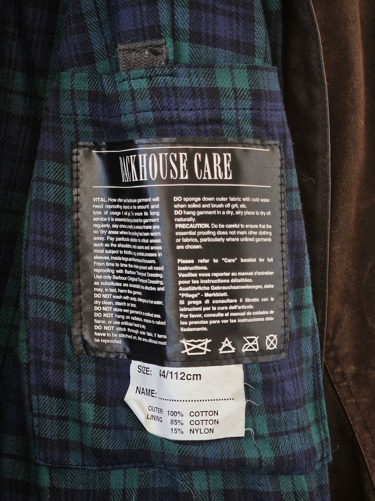 BACKHOUSE Oilskin Trench Coat - SIZE XL