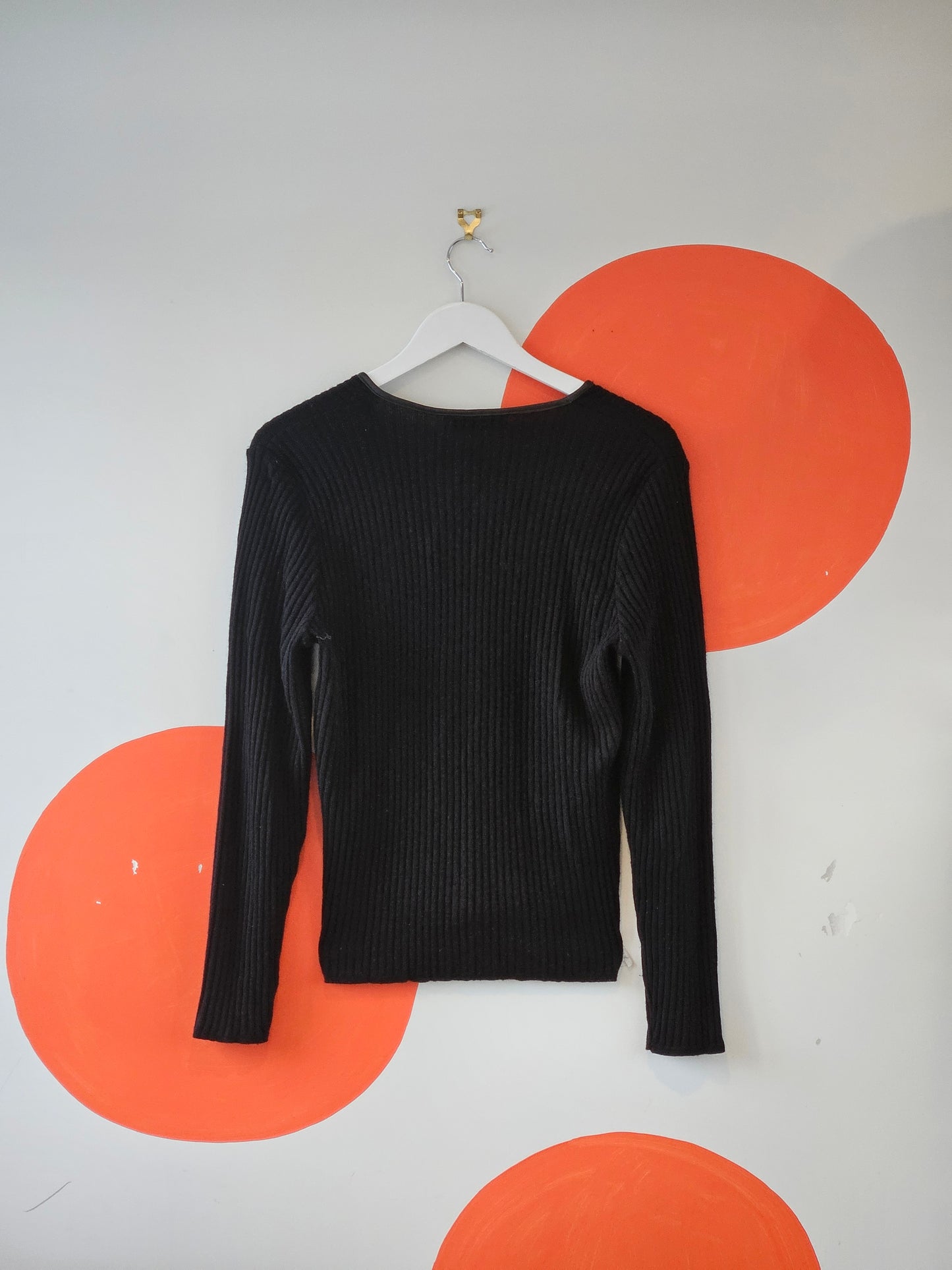 SABATINI Rib Knit Merino Cardigan - SIZE L