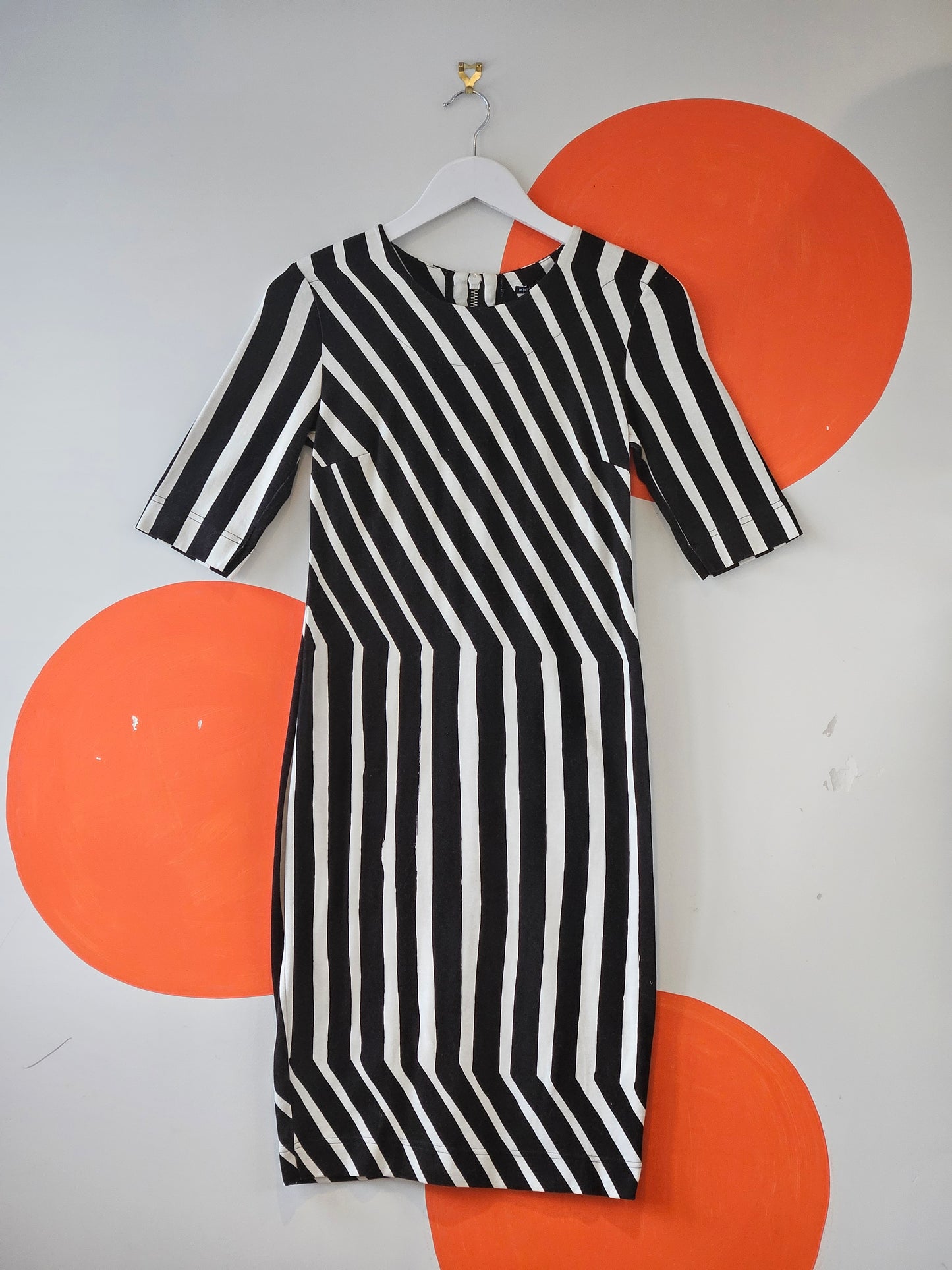 MARIMEKKO Black & White Striped Dress - SIZE XS