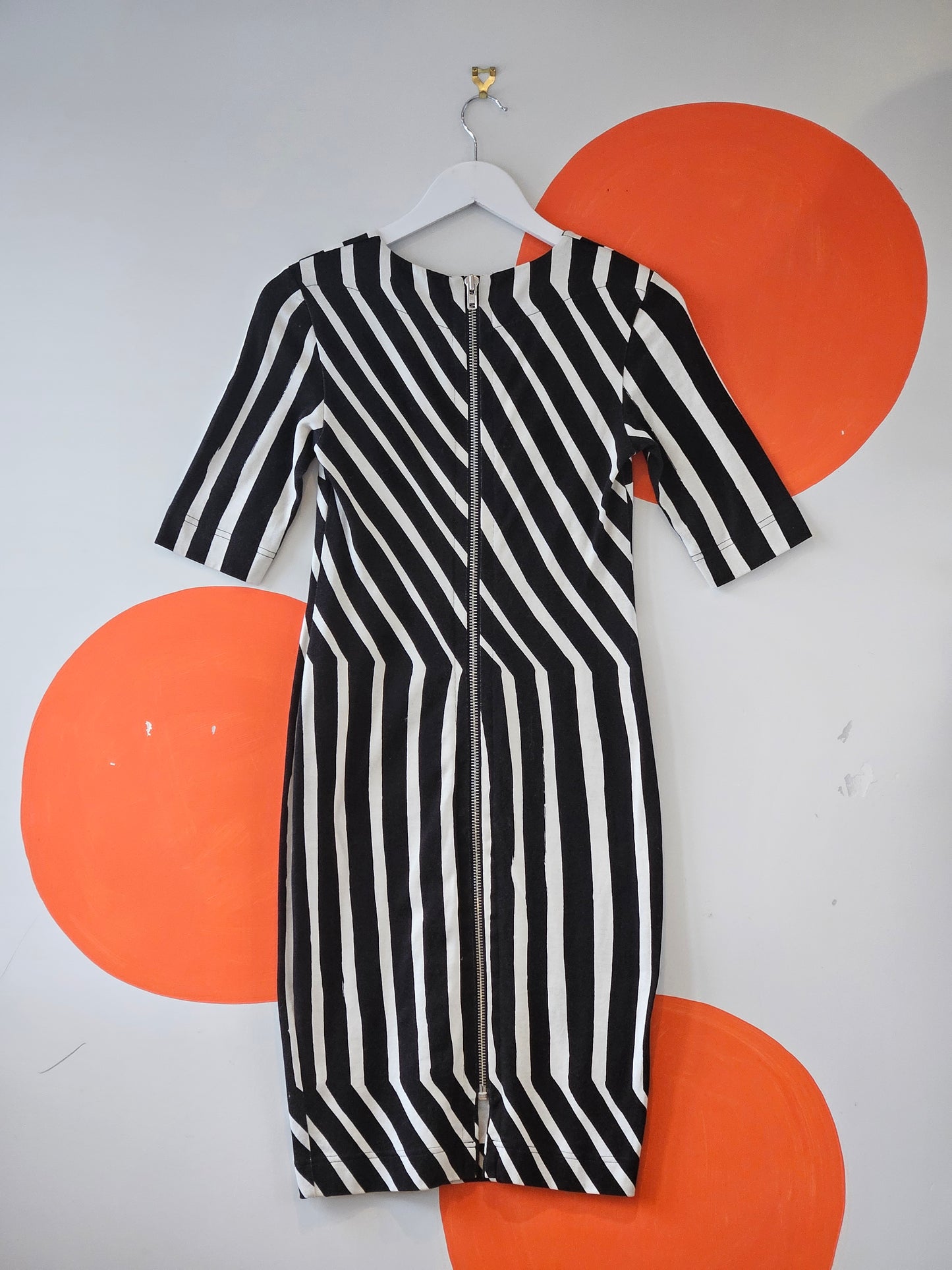 MARIMEKKO Black & White Striped Dress - SIZE XS