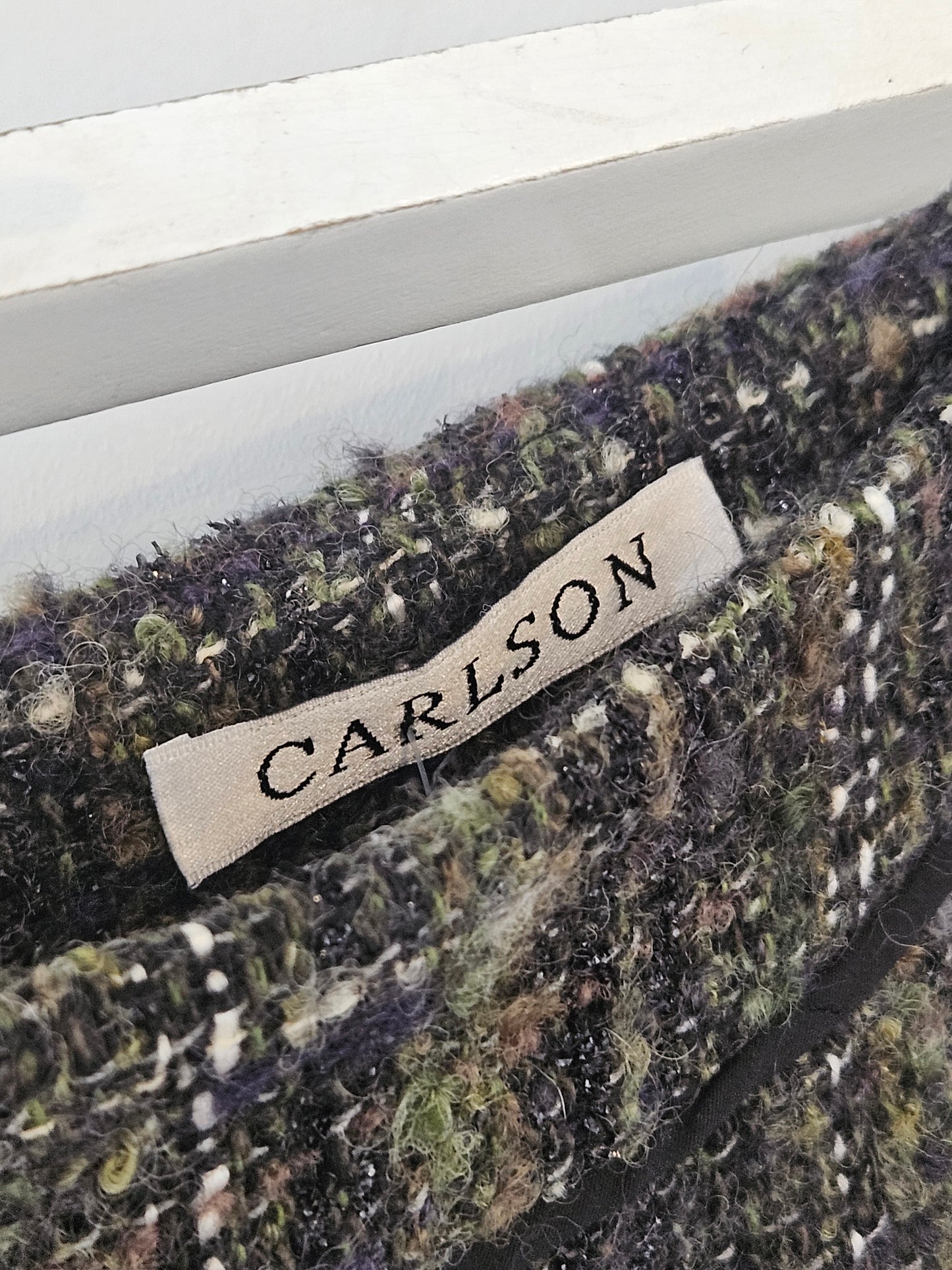 CARLSON Vintage Wool Olive Mid-Length Knit Skirt - SIZE 36"