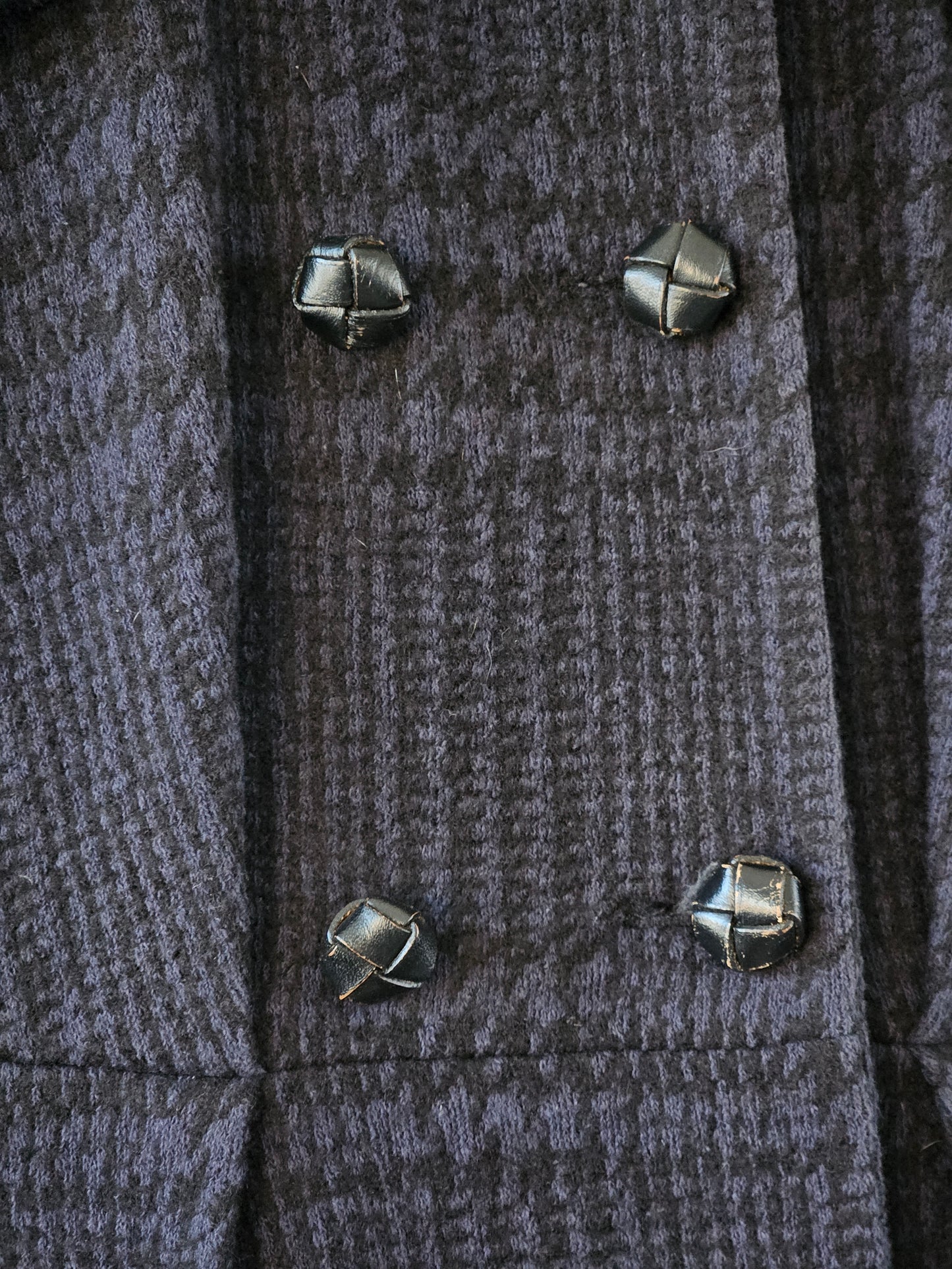 DIANE VON FURSTENBERG Houndstooth Wool Cotton Coat - SIZE 8