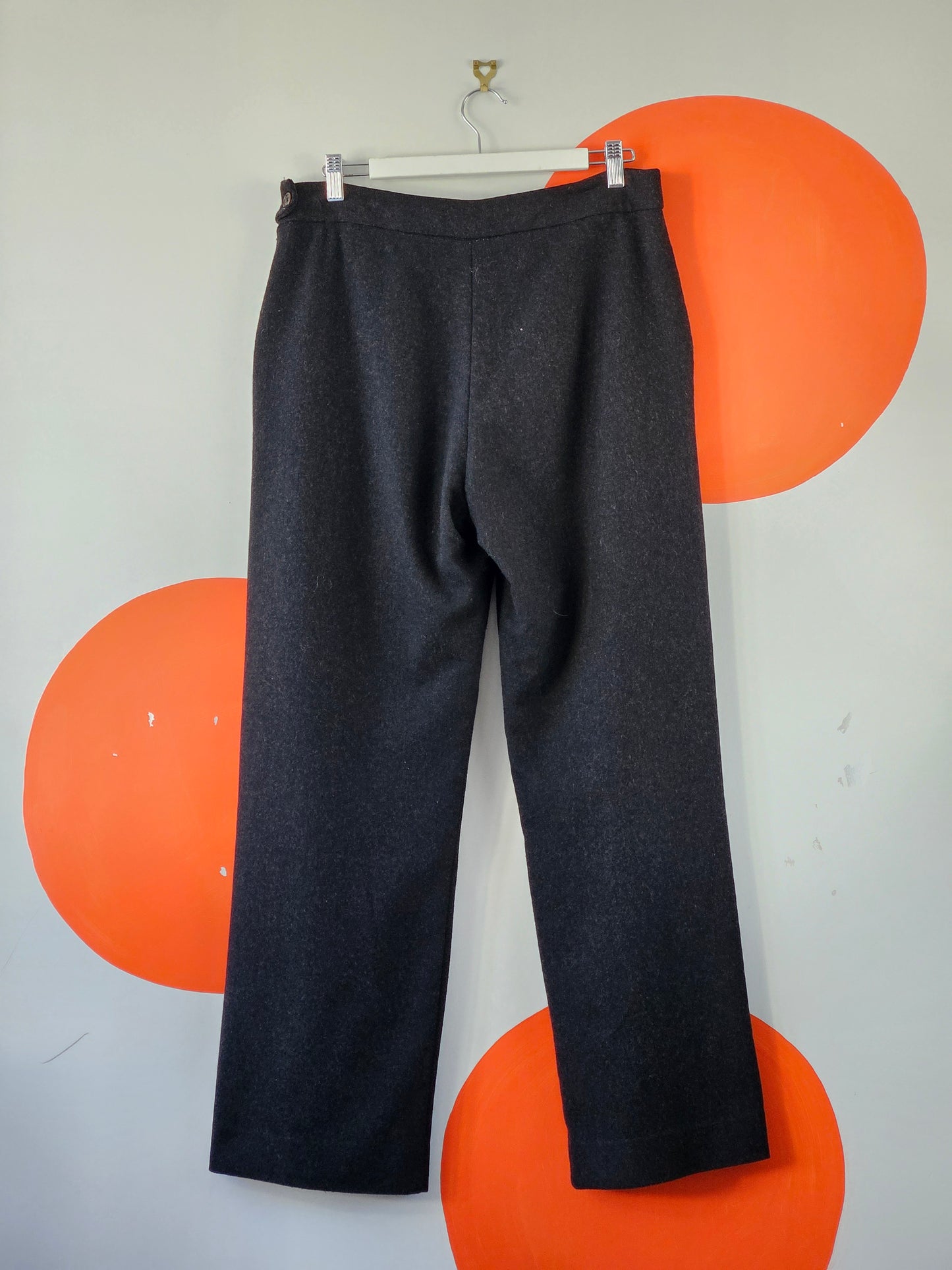 KATE SYLVESTER Charcoal Wool Trousers - SIZE 14