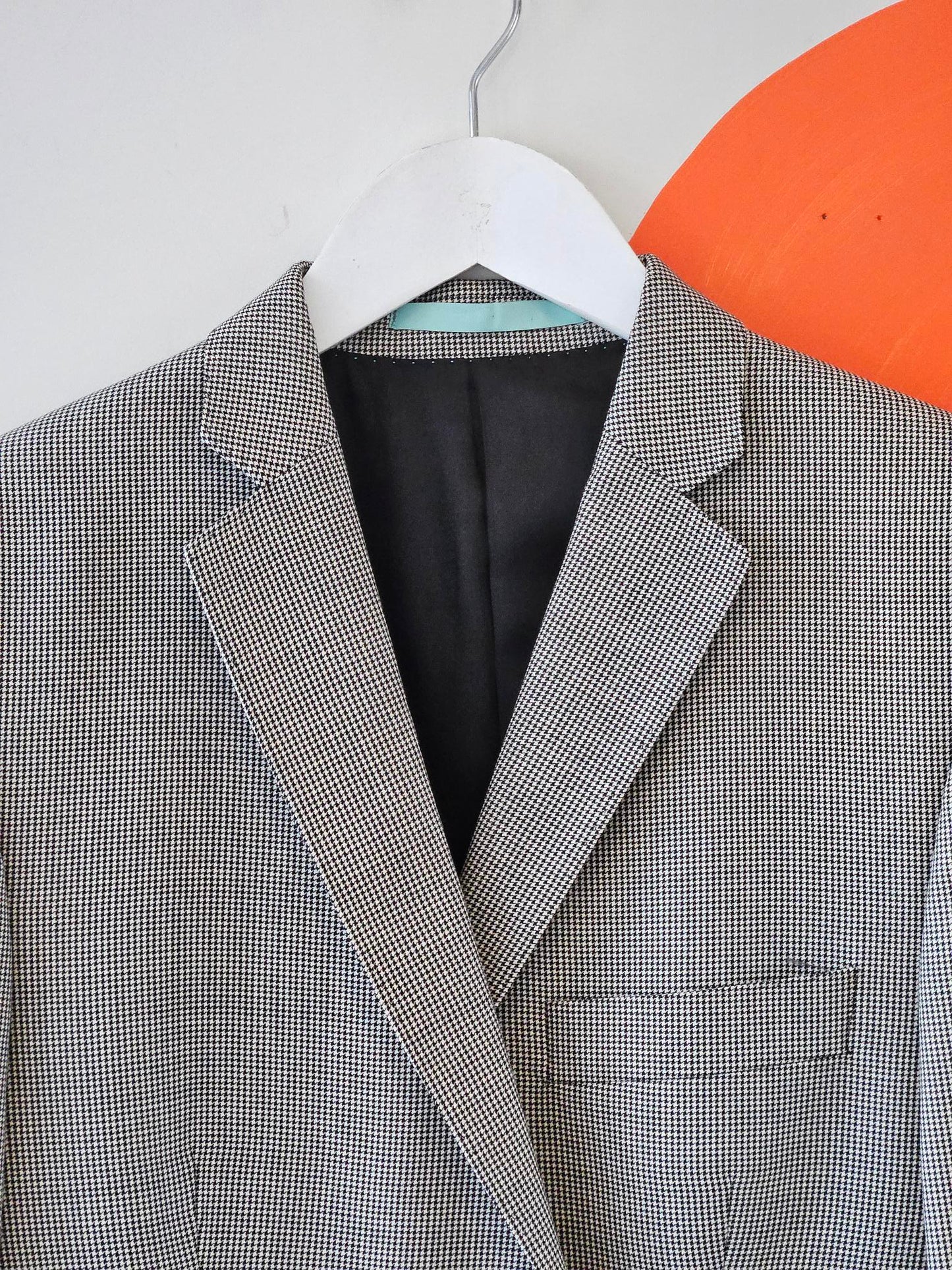 Crane Brothers Black-White Houndstooth Men's Suit