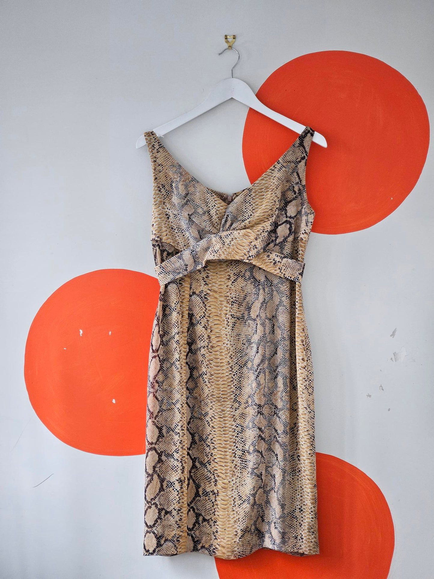 Adrienne Winkelmann Orange-Black Snake Print Dress