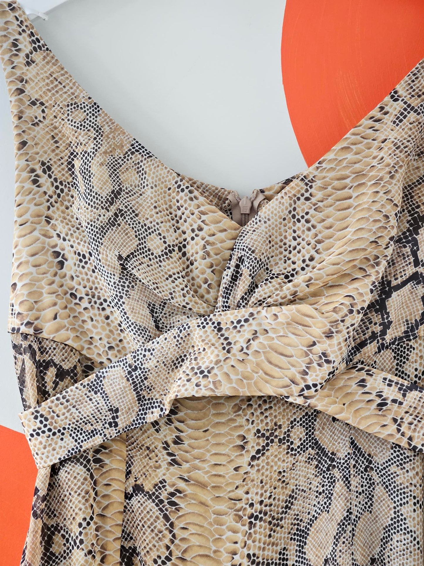 Adrienne Winkelmann Orange-Black Snake Print Dress
