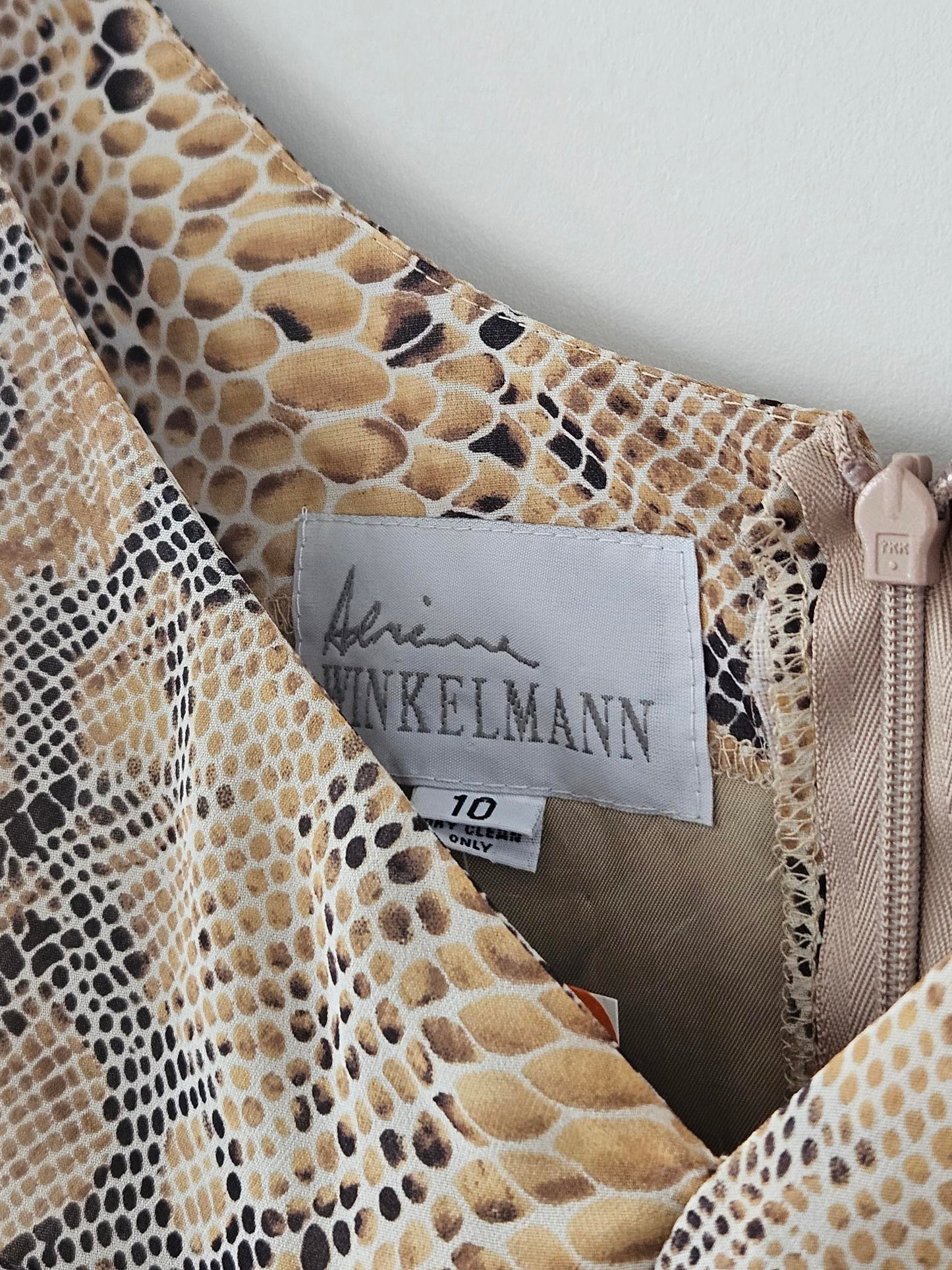 Adrienne Winkelmann Orange-Black Snake Print Dress