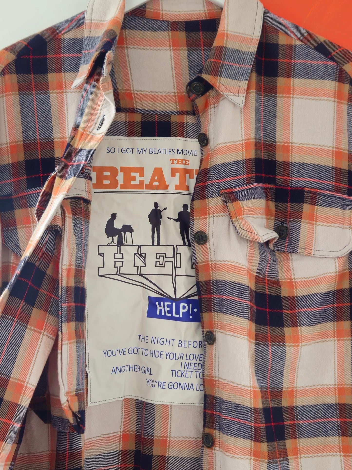 Jupe Vendue Plaid Beatles Print Men's Shirt