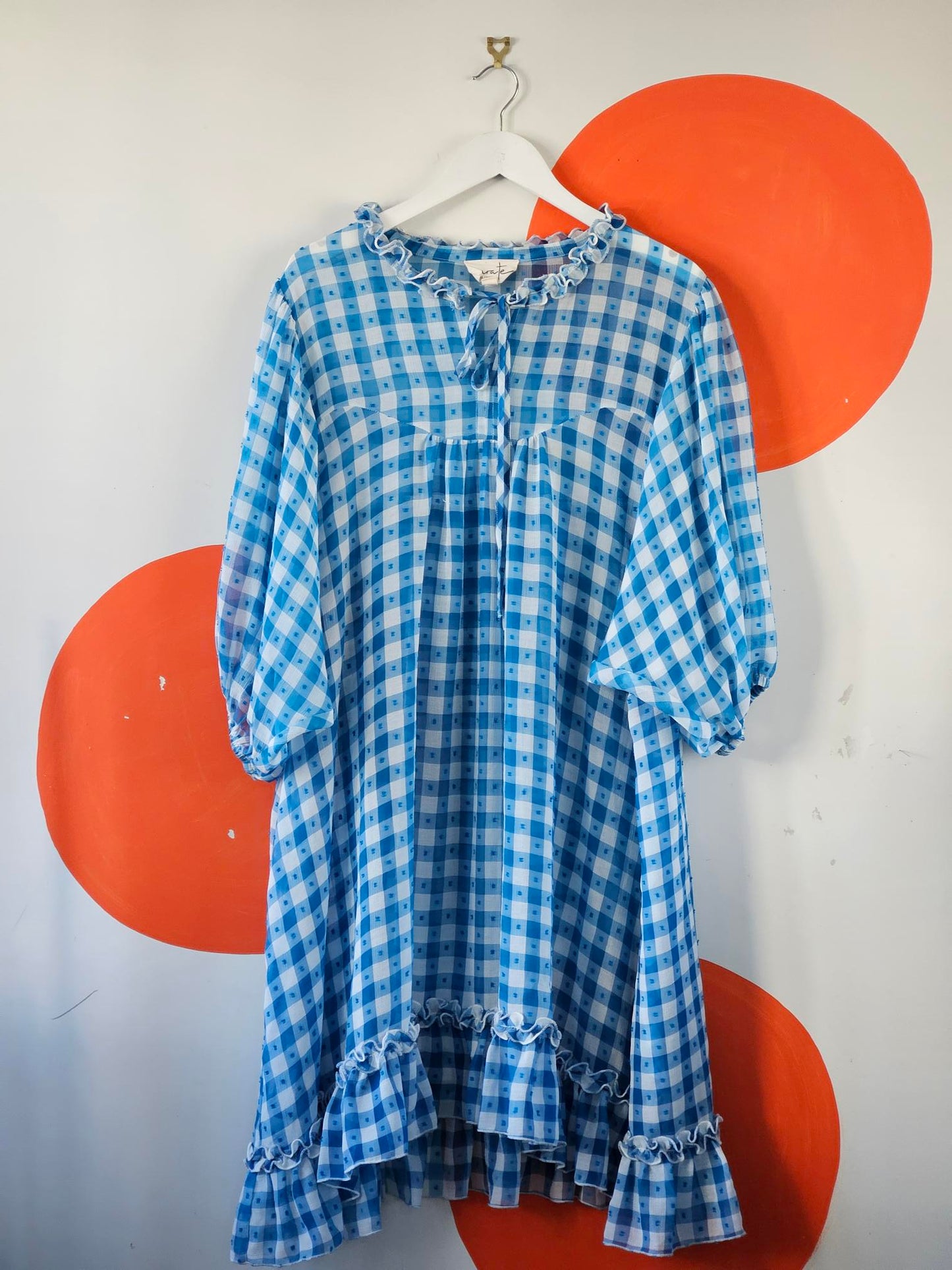 Curate Trelise Cooper Blue-White Check Summer Dress