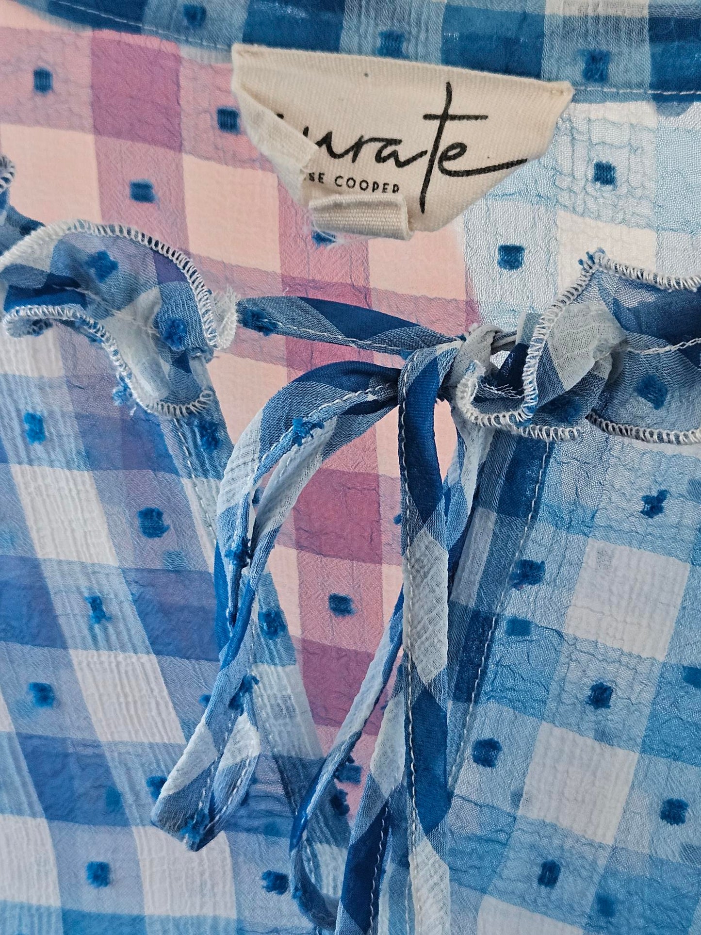 Curate Trelise Cooper Blue-White Check Summer Dress