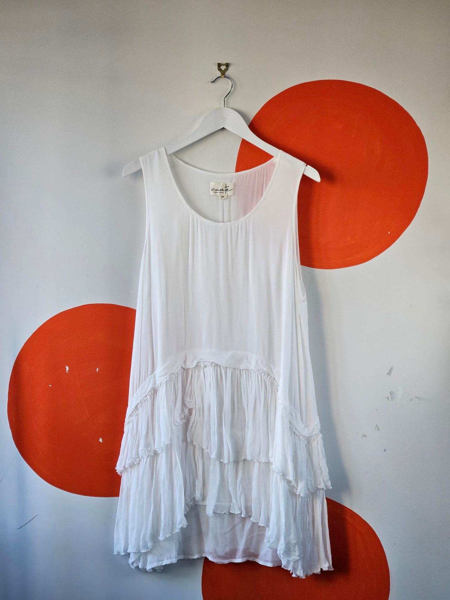Curate Trelise Cooper 'Essential Edit' White Frilly Top