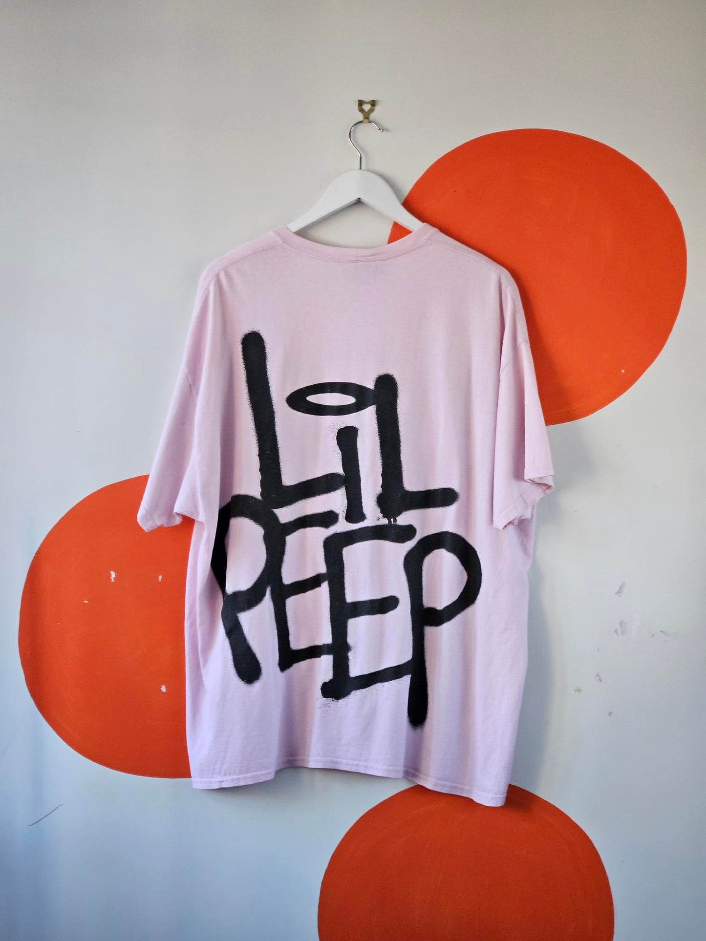 GOTHBOICLIQUE × Lil Peep × Sus Boy Collector's Pink-Black Printed Asymmetric Men's Tee