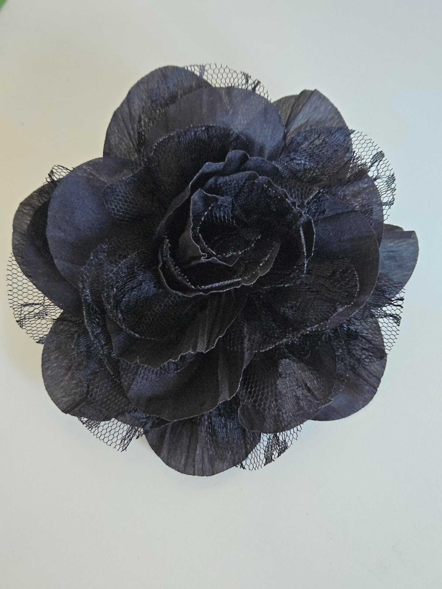 Paule Ka Black Silk Flower Brooch