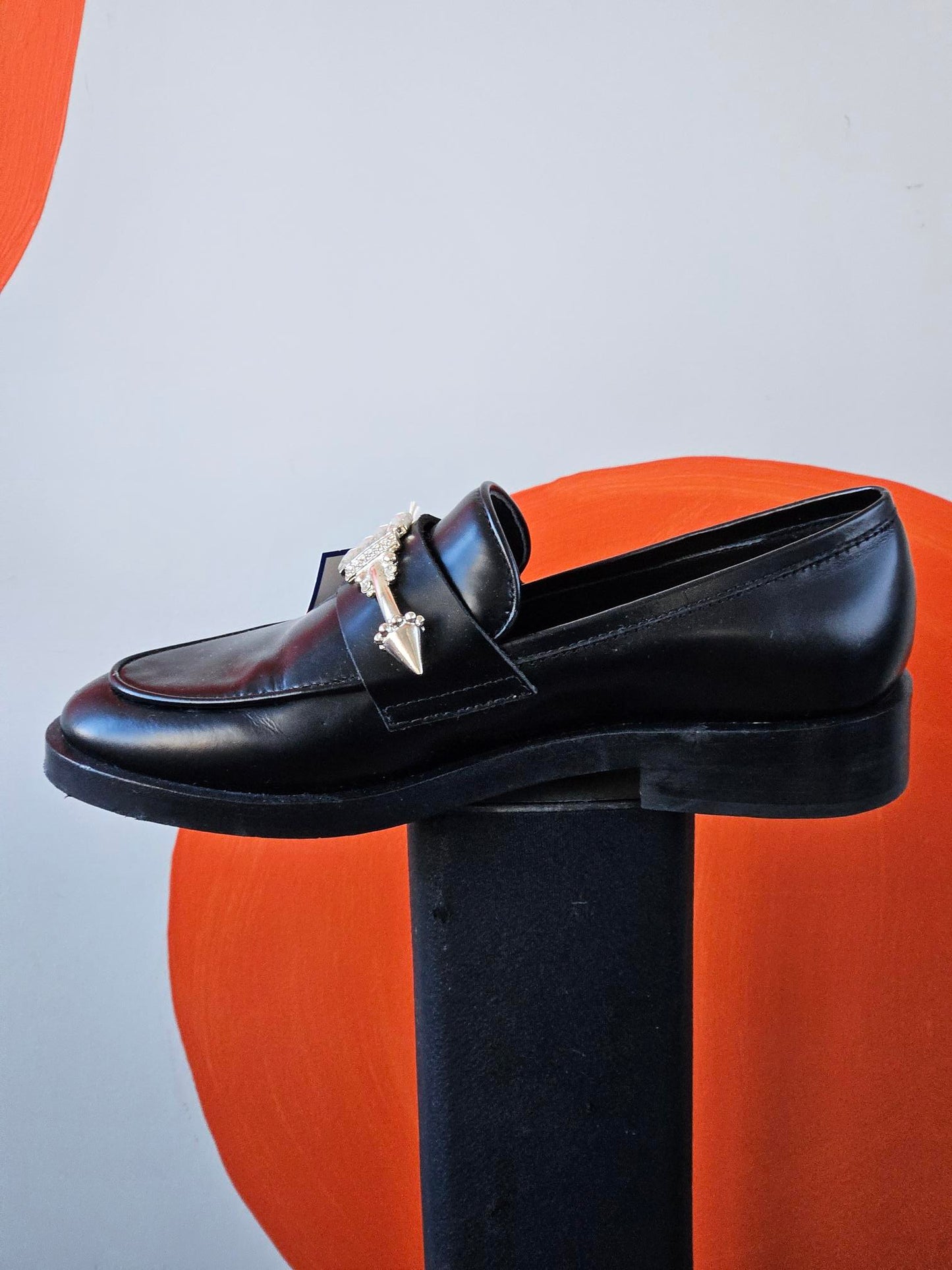 Coliac Martina Graselli Embellished Black Leather Loafers