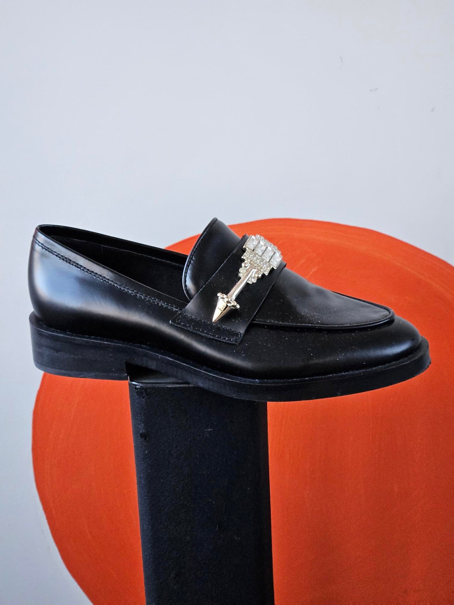 Coliac Martina Graselli Embellished Black Leather Loafers