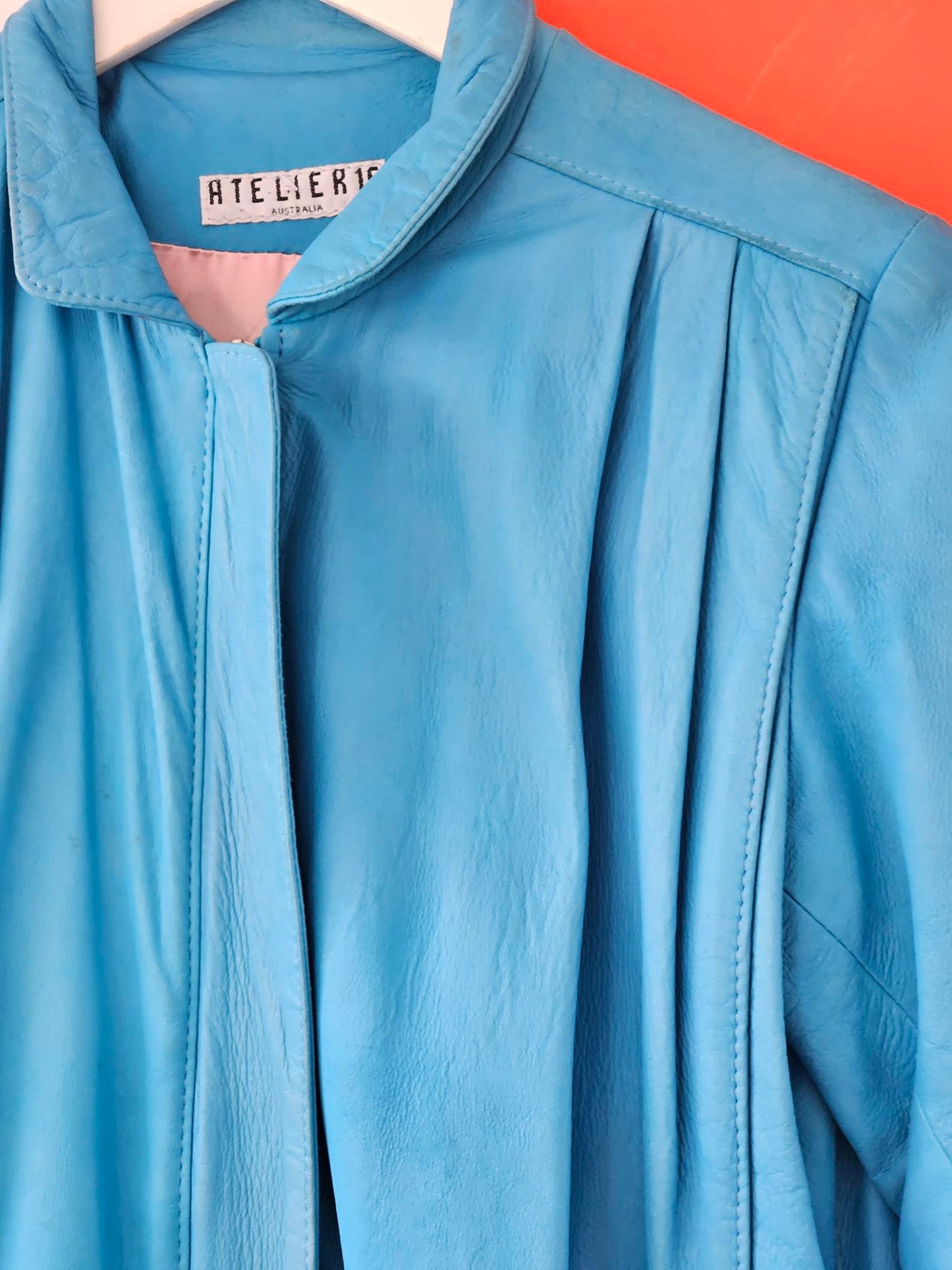 Atelier 15 Vintage Blue Leather Jacket