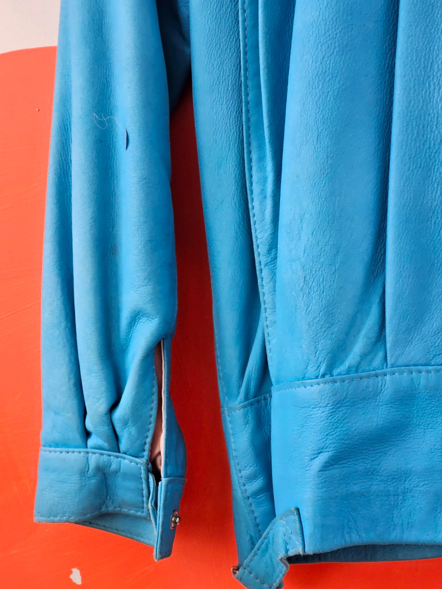 Atelier 15 Vintage Blue Leather Jacket
